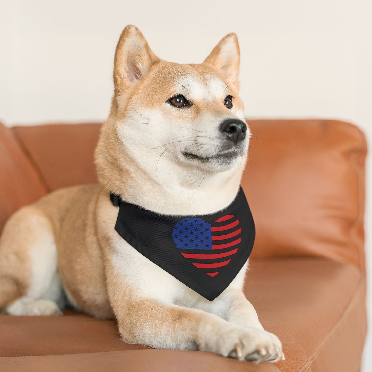 Princess Grace Patriotic Pet Bandana Collar American Flag Heart Design for Dogs