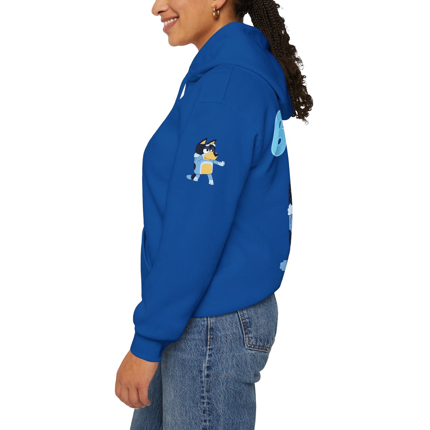 Princess Grace Cute Bluey Hoodie for Kids & Adults Unisex Heavy Blend Sweatshirt with Adorable Character Design