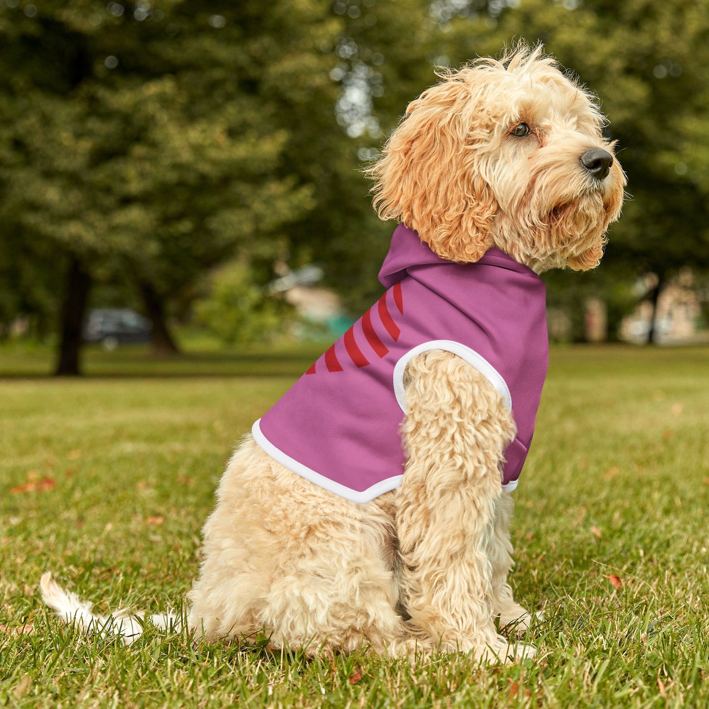 Princess Grace Patriotic Pet Hoodie Pink Heart American Flag Design