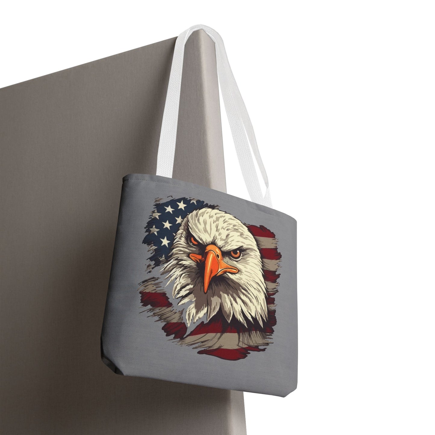 Princess Grace Patriotic Eagle Tote Bag USA Flag Design Eco Friendly Shopping Bag