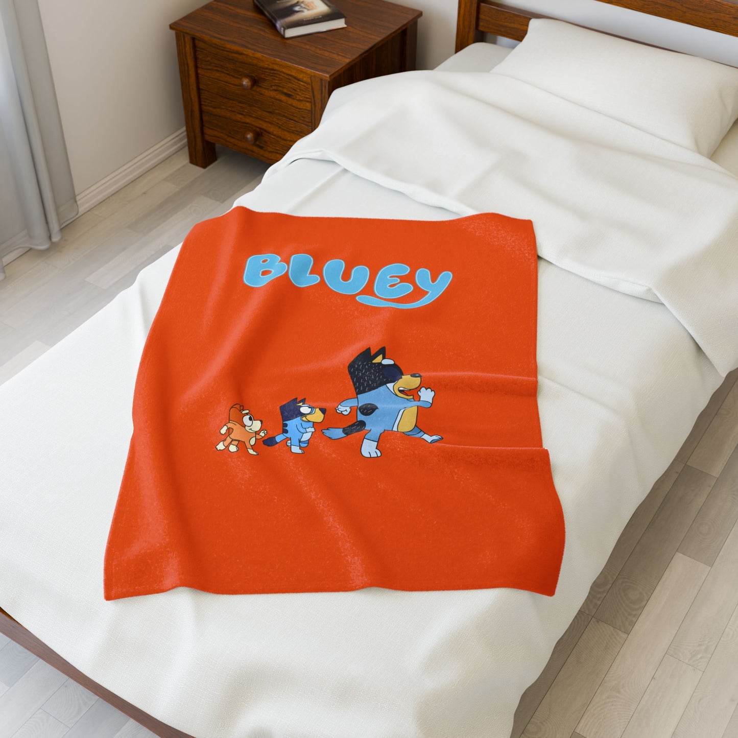 Princess Grace Bluey Velveteen Plush Blanket for Kids Cozy Cartoon Comfort