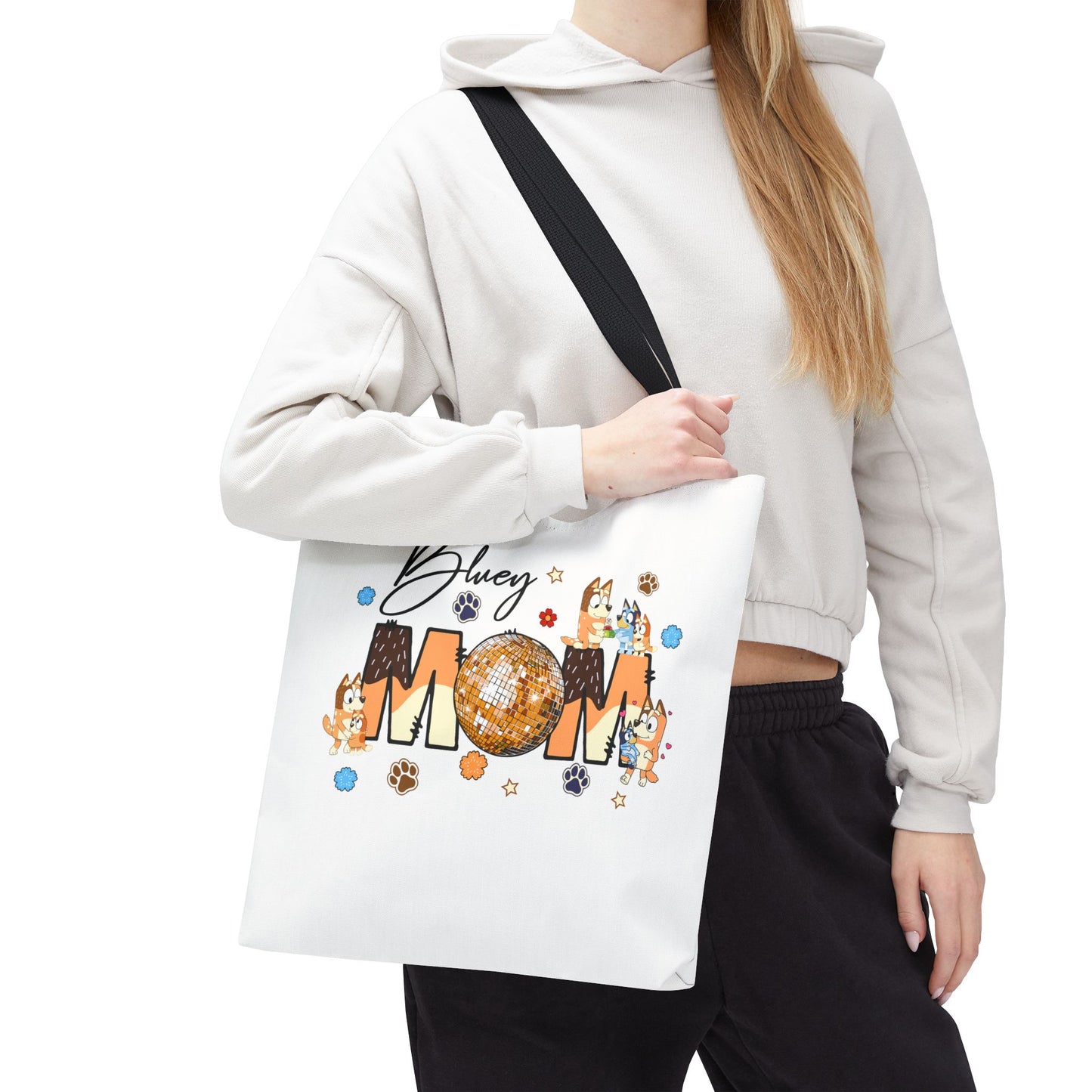 Princess Grace Bluey Mom Tote Bag Fun and Whimsical Design for Moms
