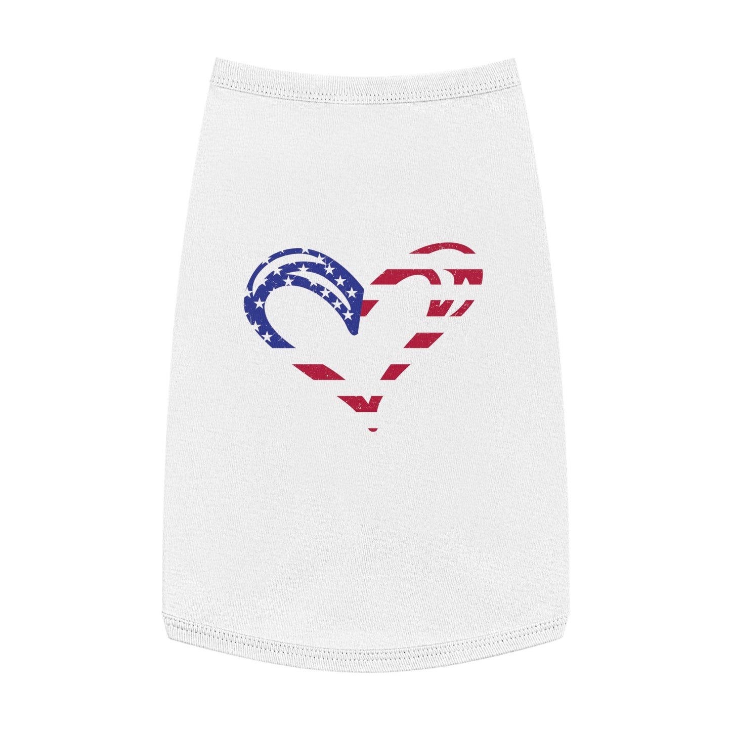 Princess Grace Patriotic Heart Pet Tank Top American Flag Design for Dogs & Cats