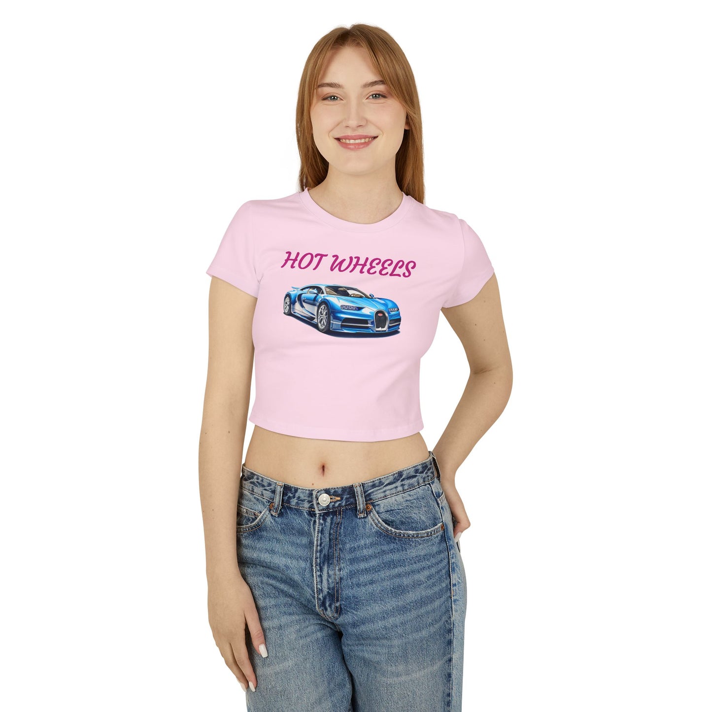 Princess Grace Hot Wheels Women's Baby Tee Cute Car Graphic T-Shirt for Car Lovers
