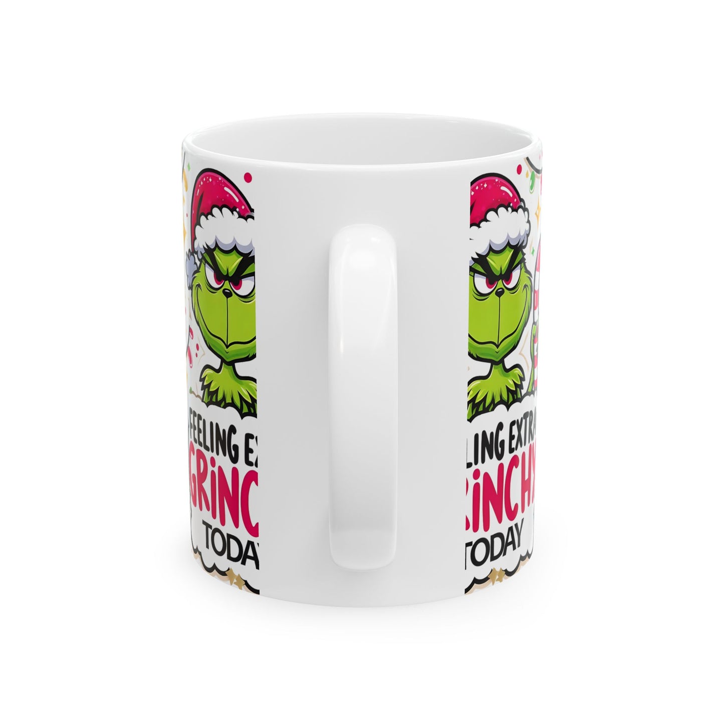 Princess Grace Grinchy Holiday Ceramic Mug Perfect for Christmas Cheer
