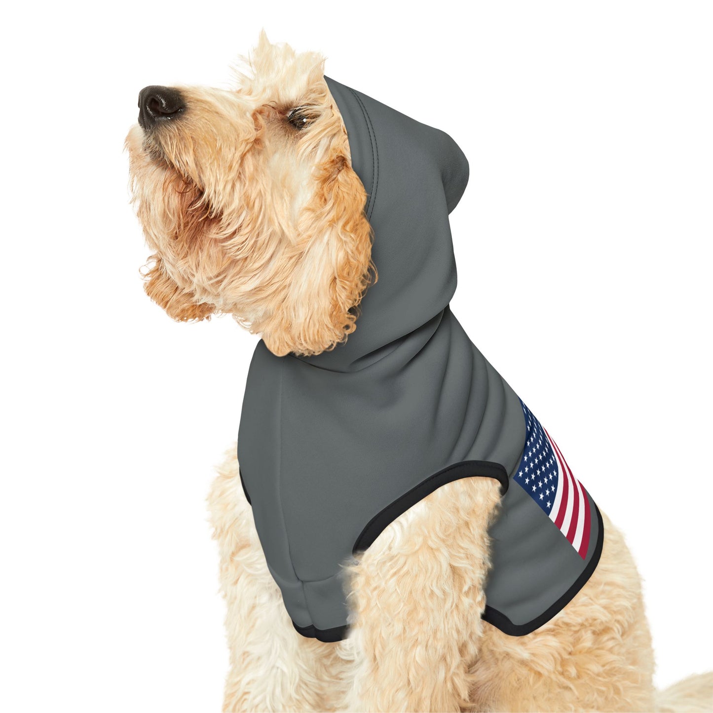 Princess Grace Patriotic Pet Hoodie Cozy American Flag Design for Stylish Dogs