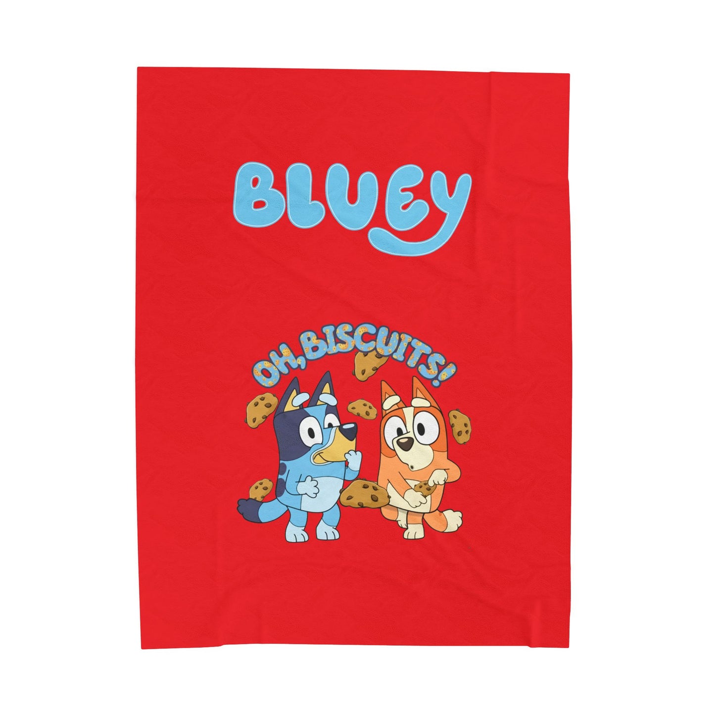 Princess Grace Bluey Oh Biscuits Velveteen Plush Blanket for Kids