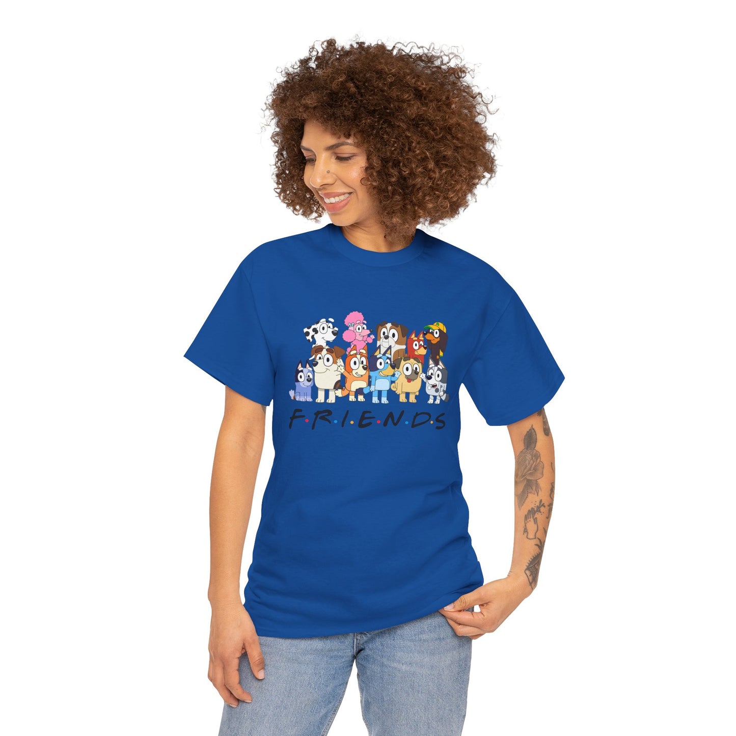 Princess Grace Bluey Friends Cartoon Unisex Heavy Cotton Tee Fun & Playful Design