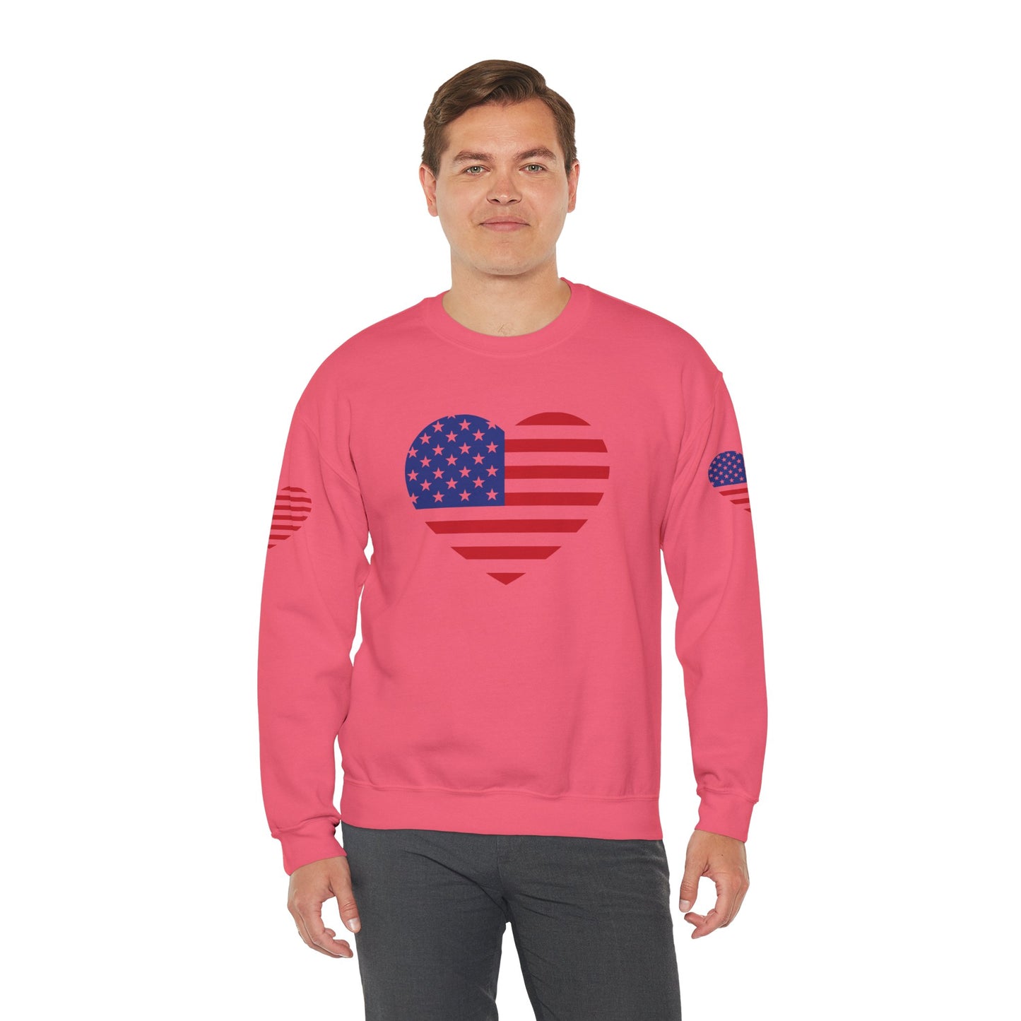 Princess Grace USA Heart Unisex Crewneck Sweatshirt Cozy American Pride