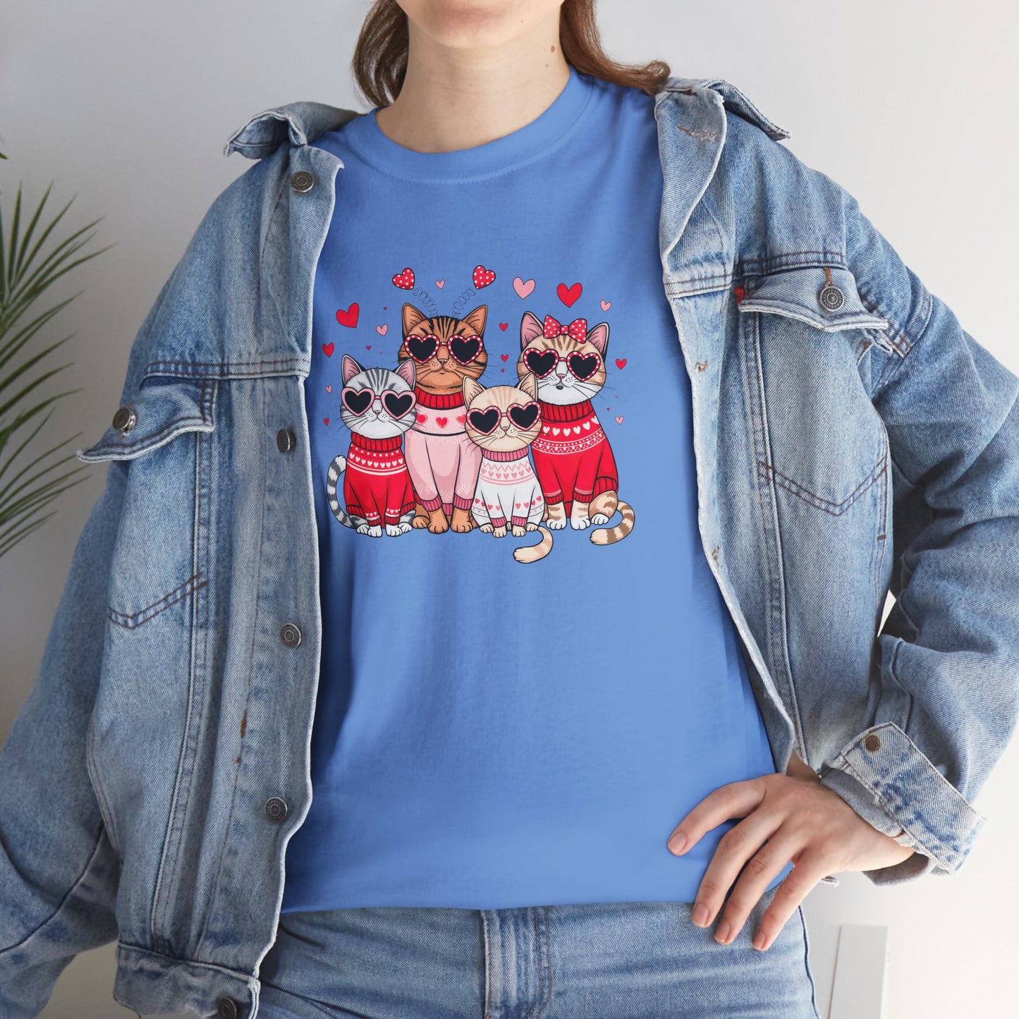Princess Grace Cute Cat Lovers Unisex Heavy Cotton Tee Adorable Cats in Sweaters