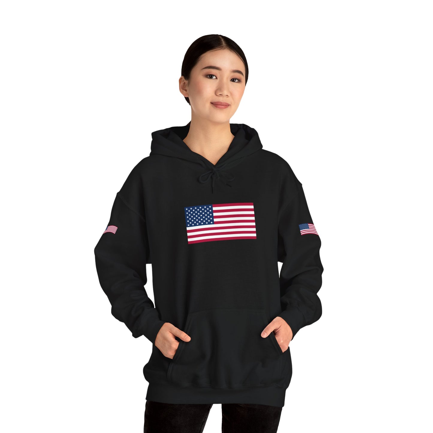 Princess Grace Patriotic American Flag Hoodie Unisex Heavy Blend Sweatshirt