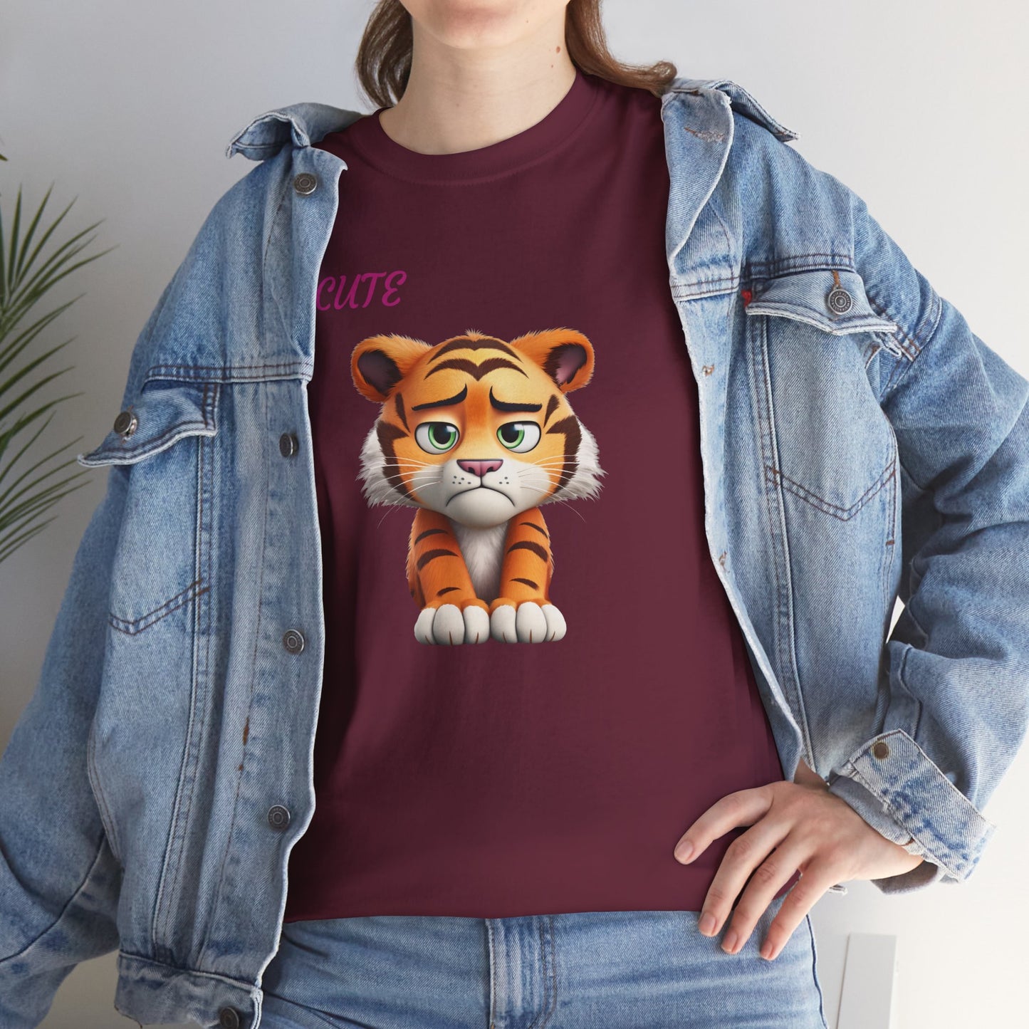 Princess Grace Cute Cartoon Tiger Unisex Heavy Cotton Tee