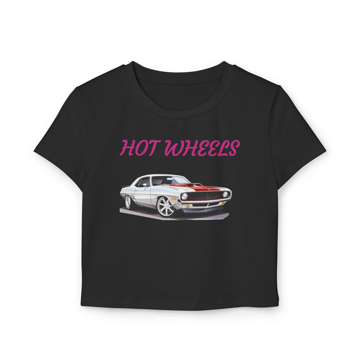 Princess Grace Hot Wheels Women's Baby Tee Vintage Car Graphic Tee for Car Enthusiasts