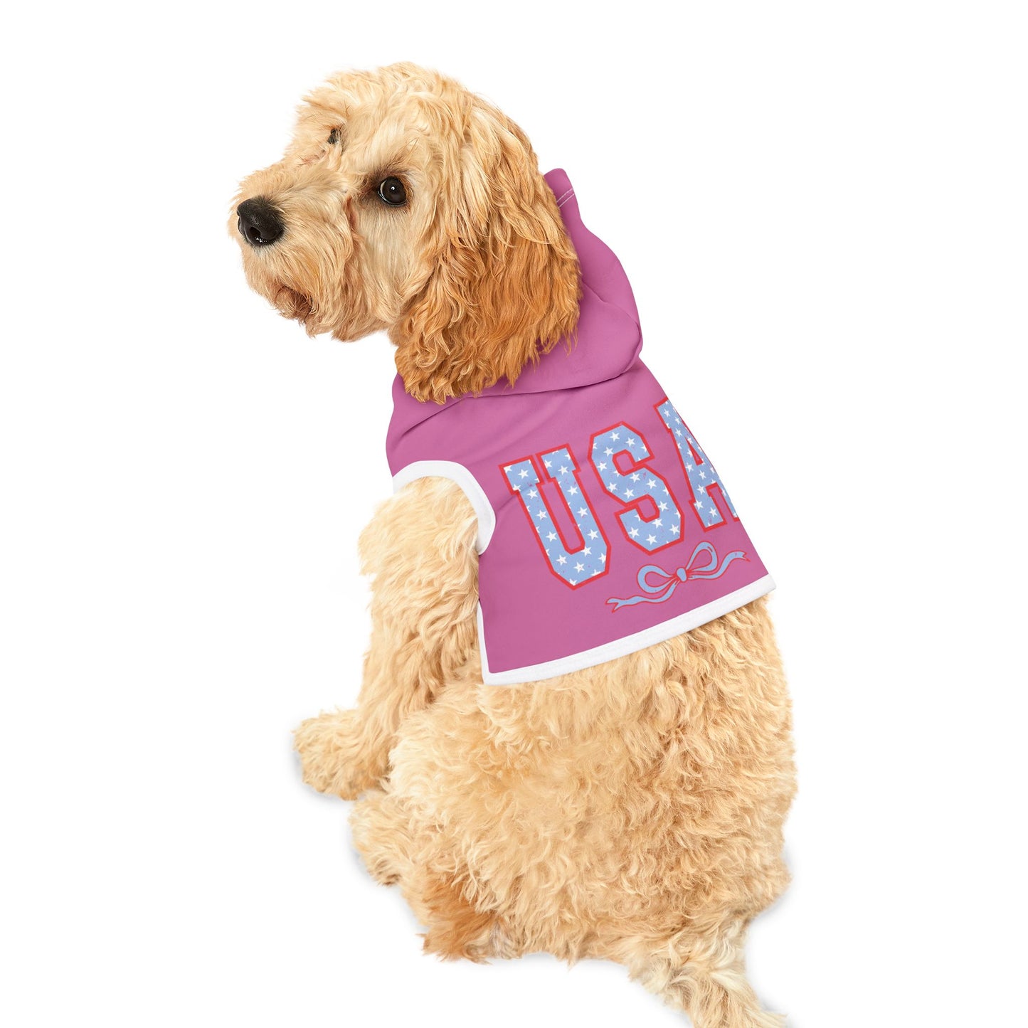 Princess Grace USA Flag Pet Hoodie Cute and Cozy Apparel for Dogs