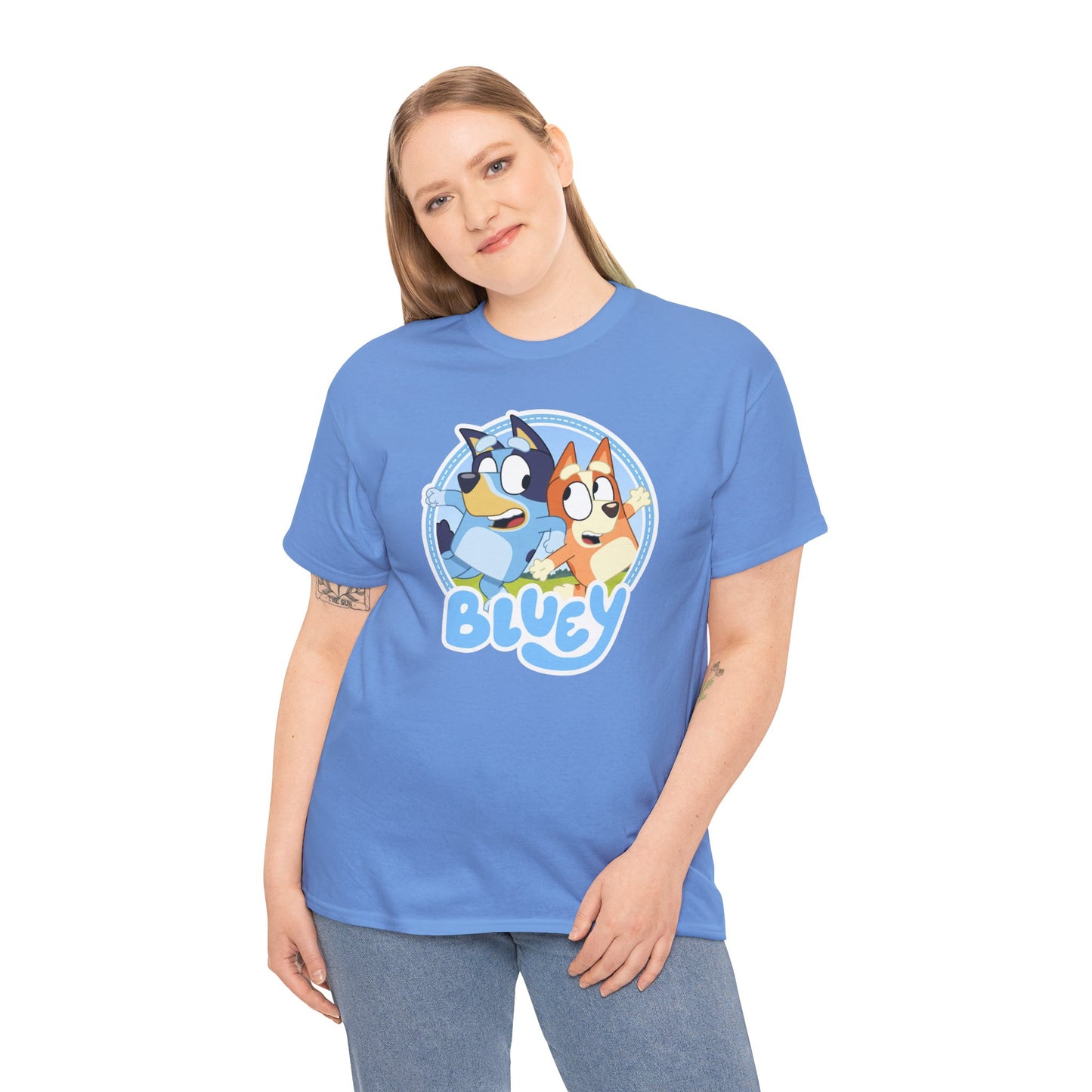 Princess Grace Bluey Fun Unisex Heavy Cotton Tee Perfect Gift for Kids and Cartoon Lovers