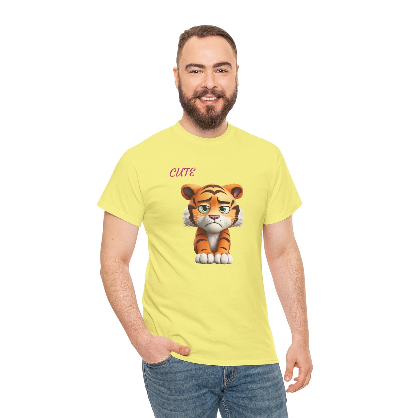 Princess Grace Cute Cartoon Tiger Unisex Heavy Cotton Tee