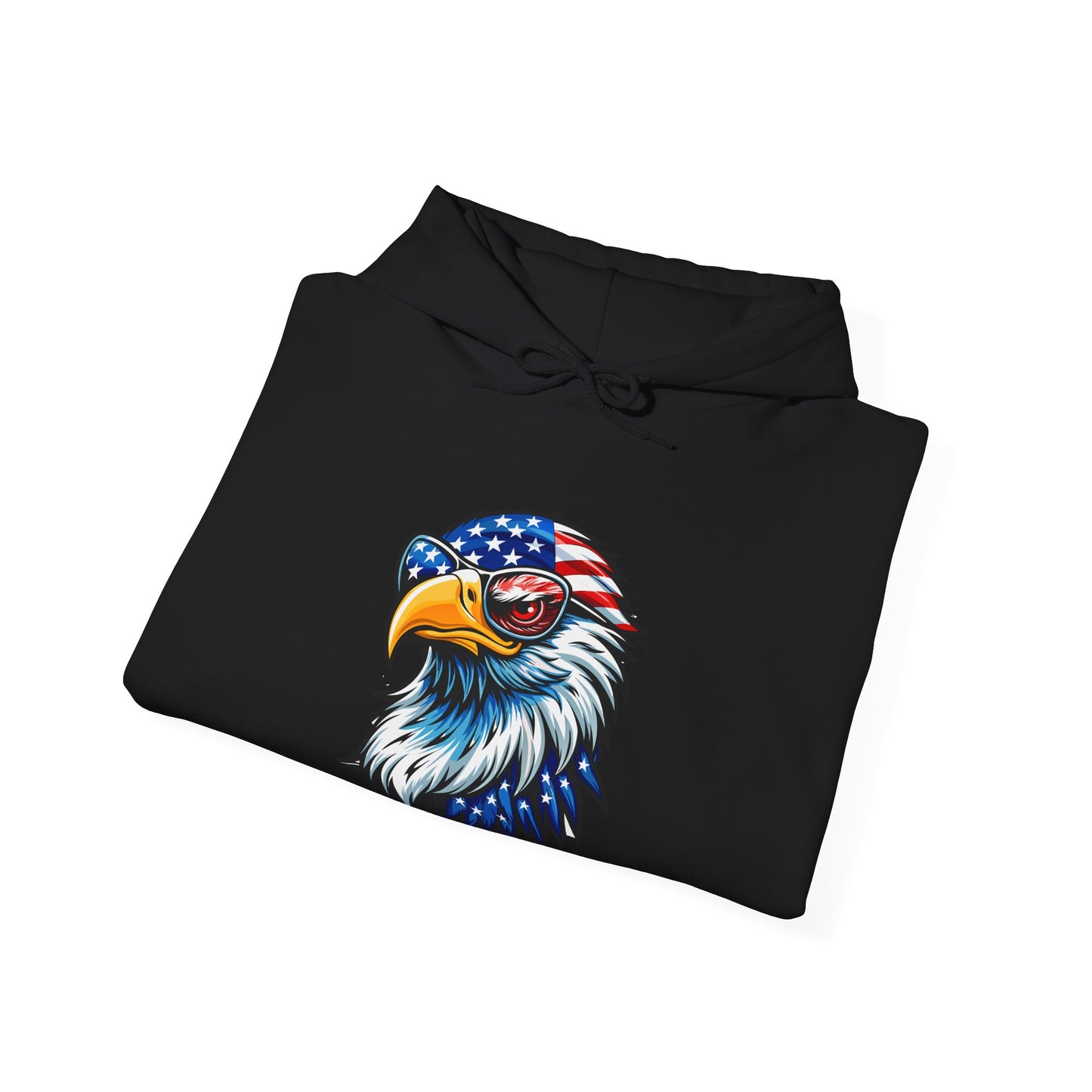 Princess Grace Patriotic Eagle Hoodie Unisex Heavy Blend Sweatshirt with USA Flag Design