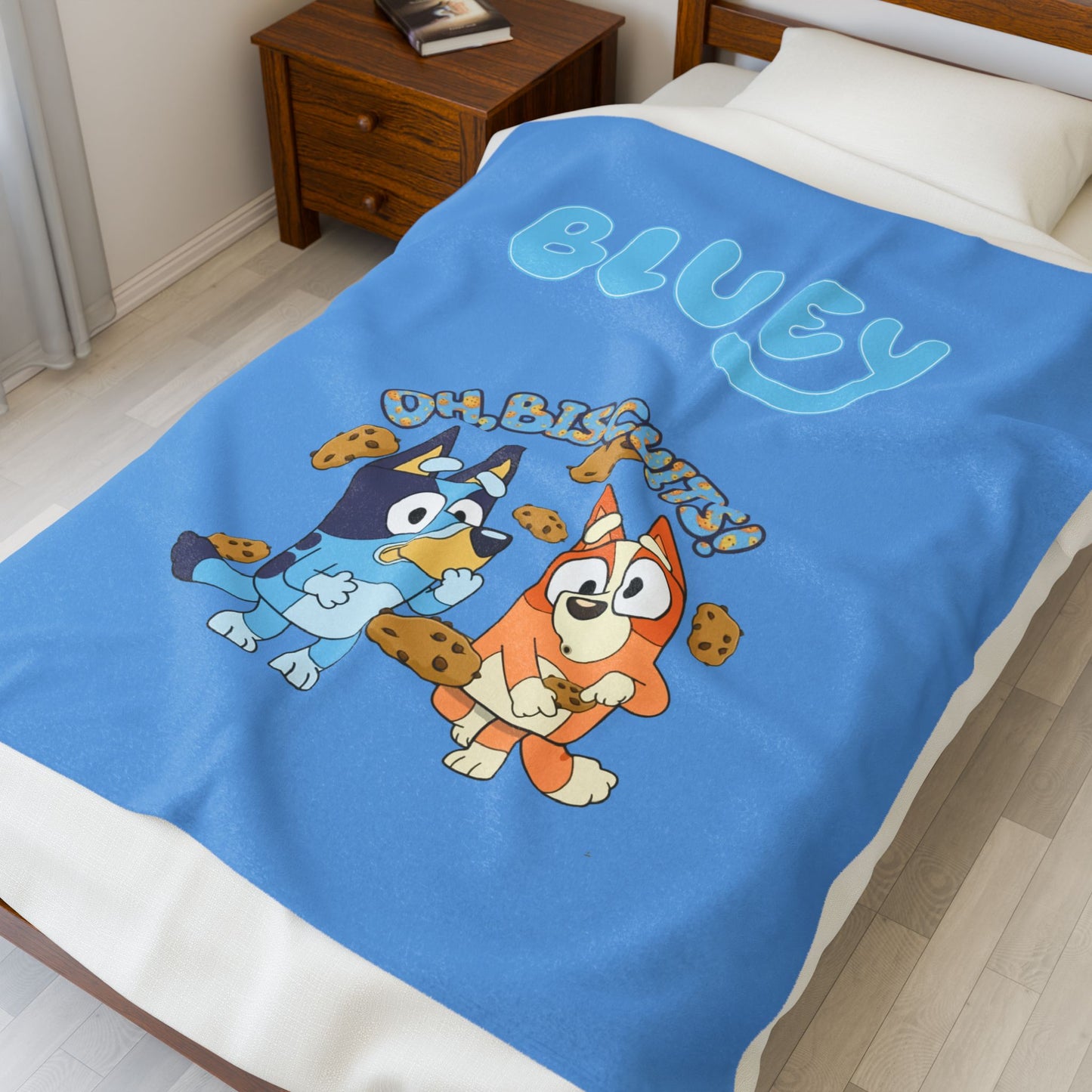 Princess Grace Bluey Velveteen Plush Blanket Cozy Fun for Kids