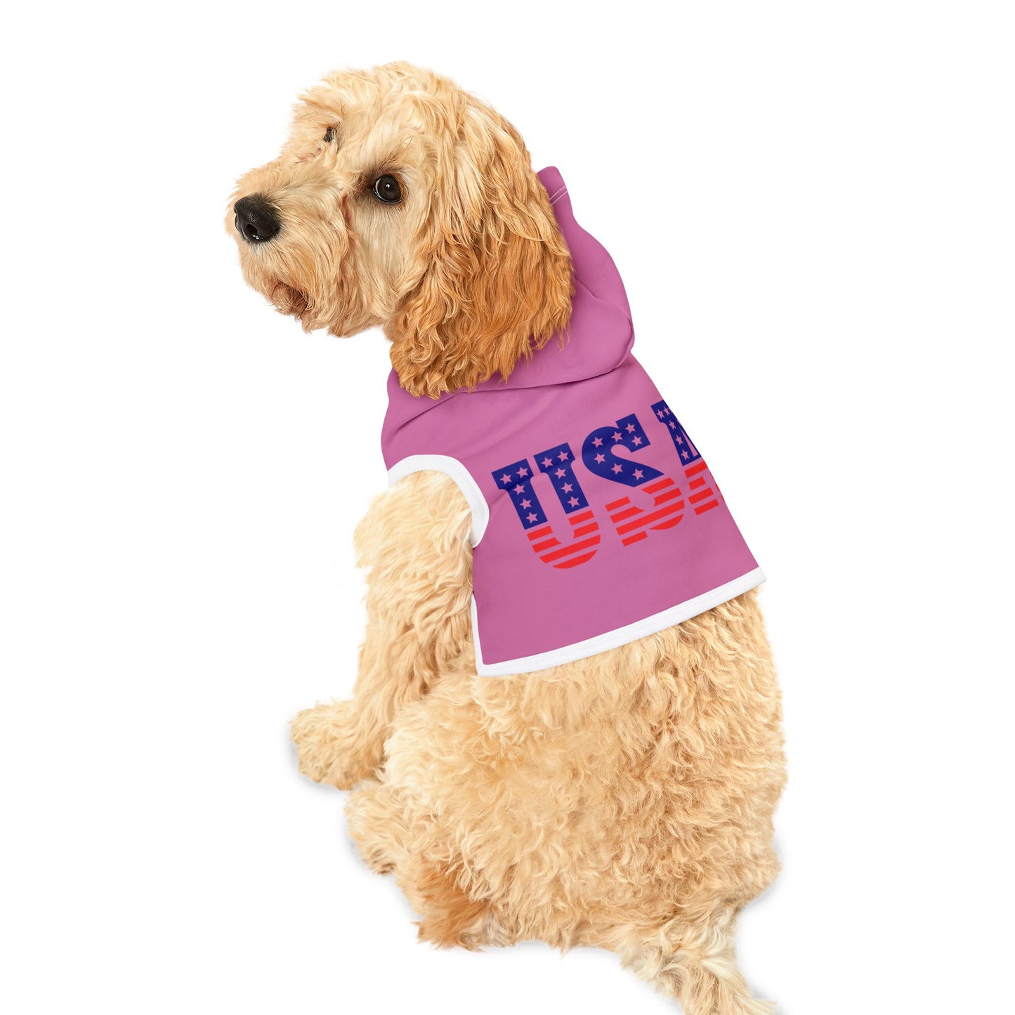 Princess Grace USA Patriotic Pet Hoodie Perfect for Fourth of July & Dog Lovers