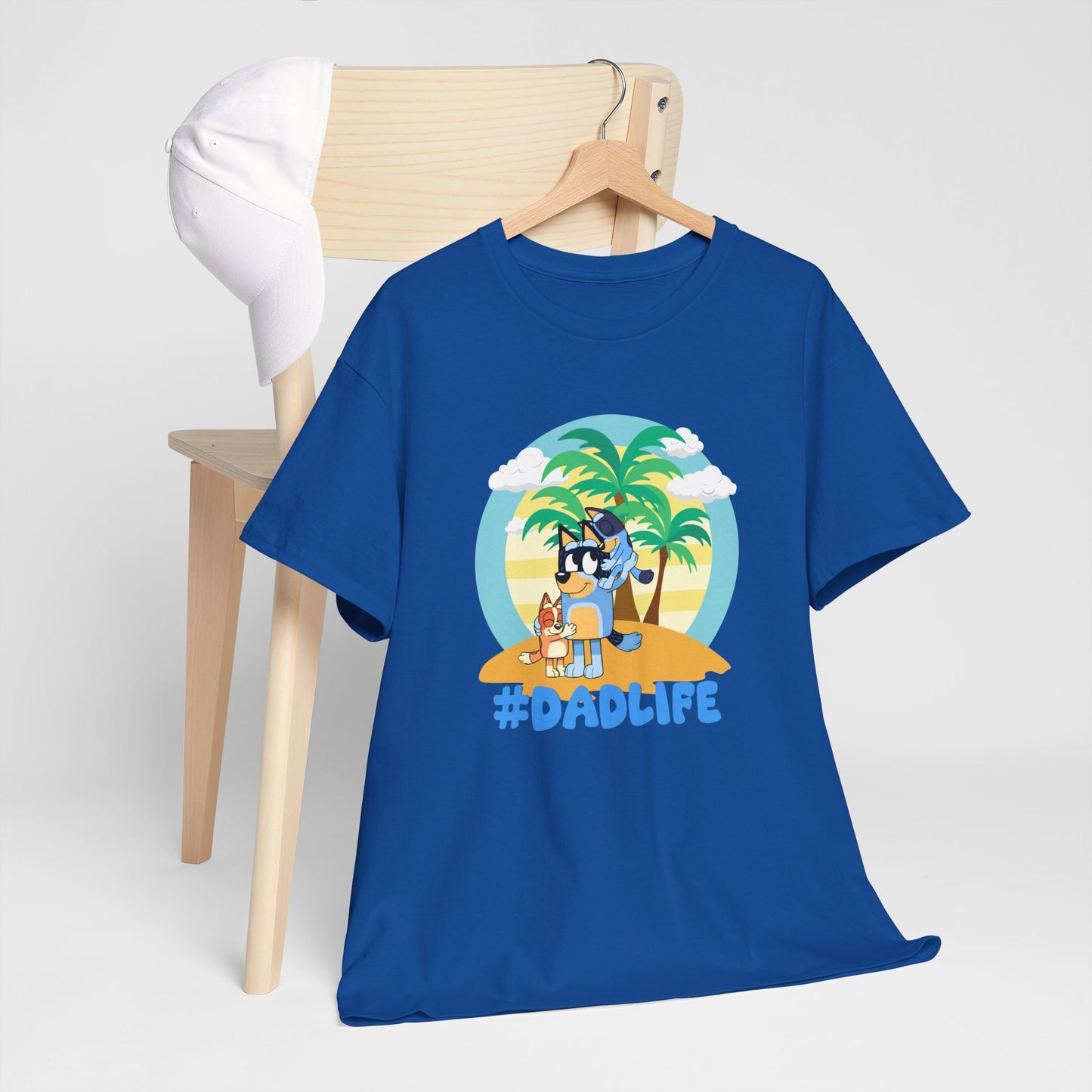 Princess Grace Bluey #DadLife Unisex Heavy Cotton Tee Perfect for Dads Beach Vibes and Everyday Wear