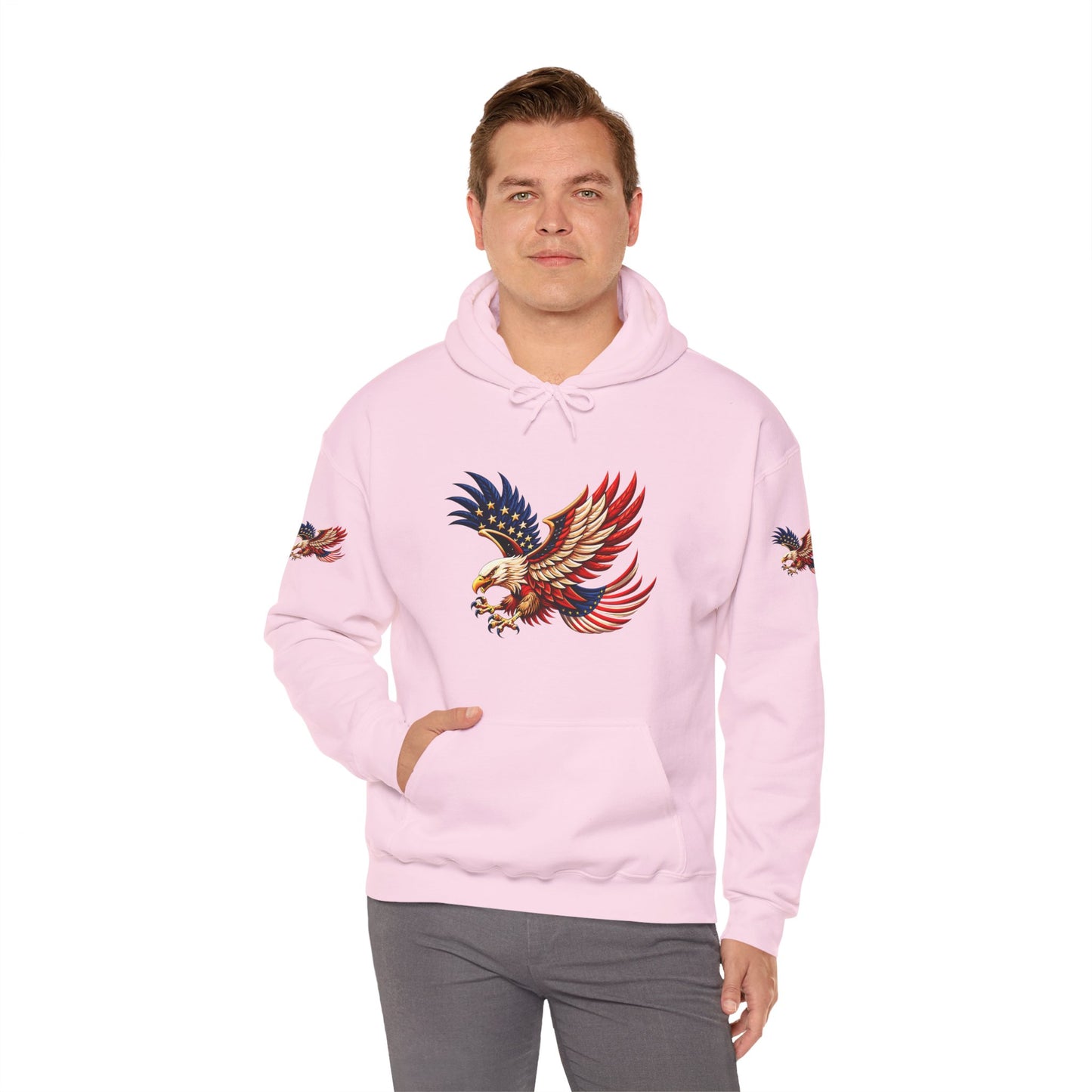 Princess grace Patriotic Eagle Hooded Sweatshirt Unisex Heavy Blend