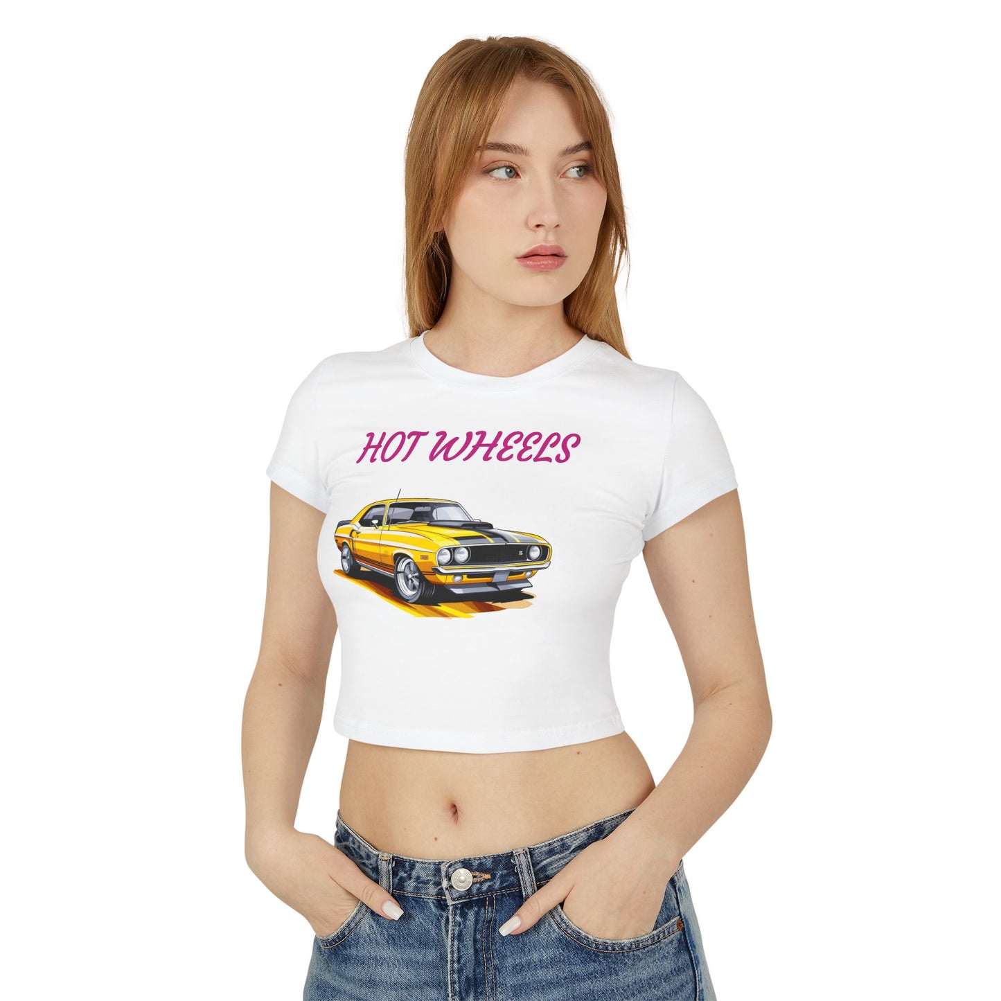 Princess Grace Hot Wheels Women's Baby Tee Retro Car Graphic T-Shirt