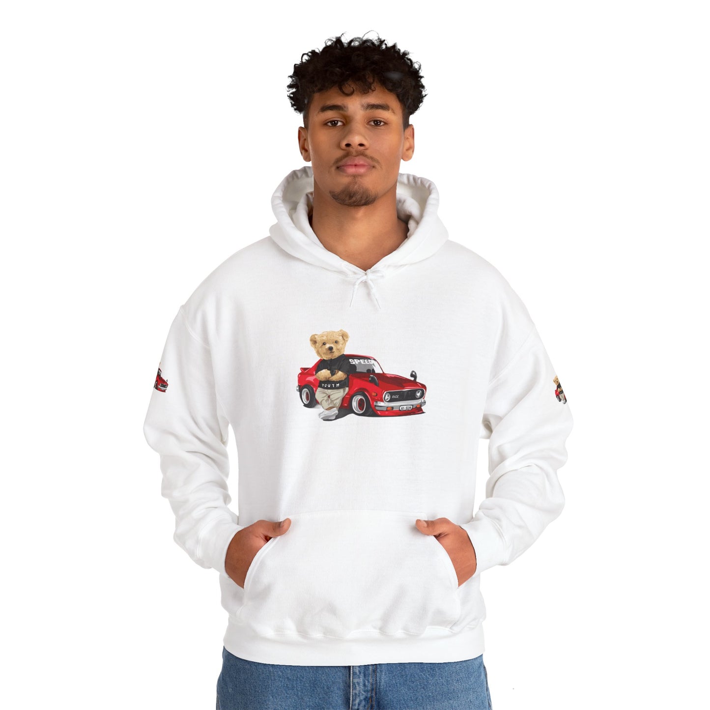 Princess Grace Vintage Bear Car Hoodie Fun Unisex Sweatshirt for Auto Lovers