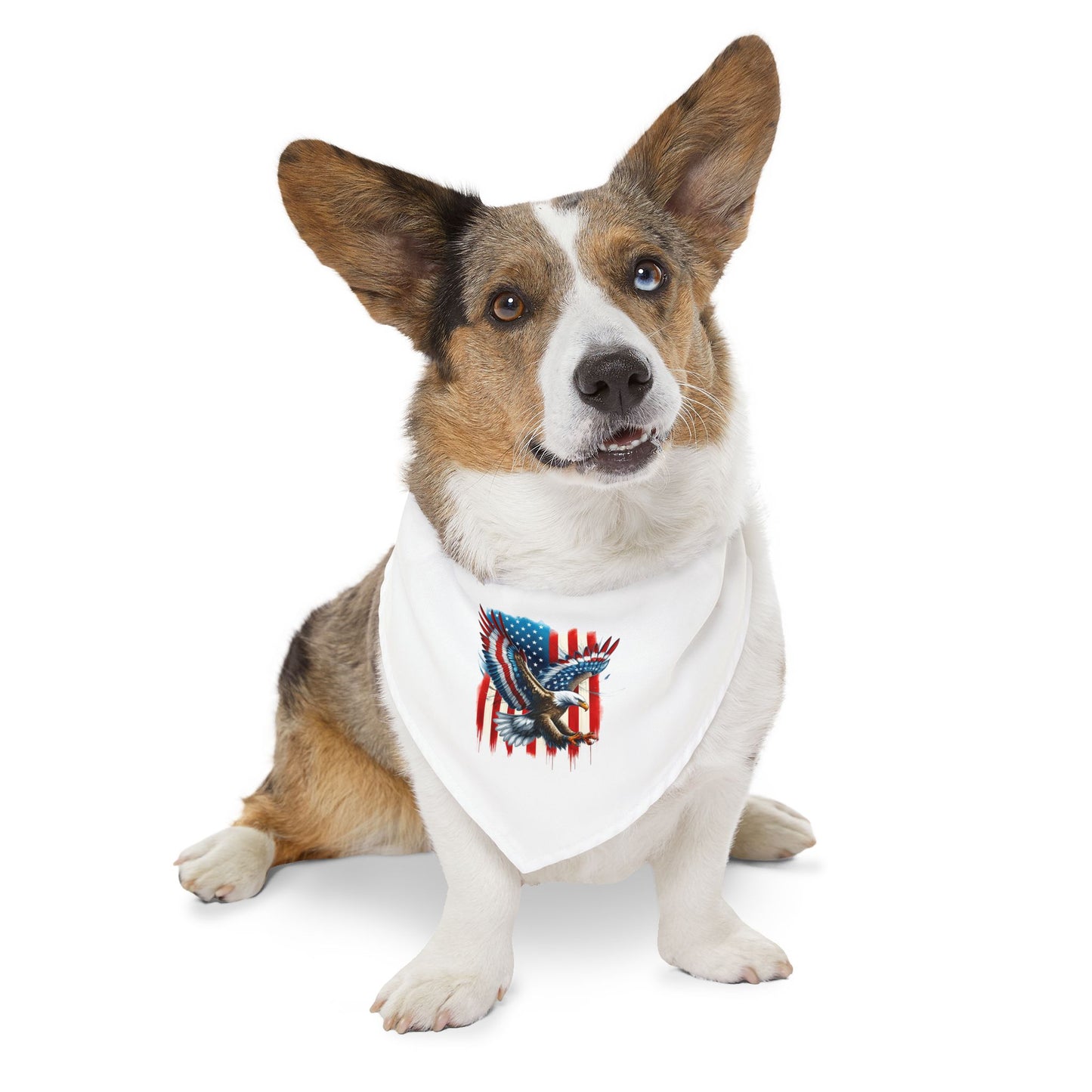Princess Grace Patriotic Pet Bandana Collar American Flag Eagle Design
