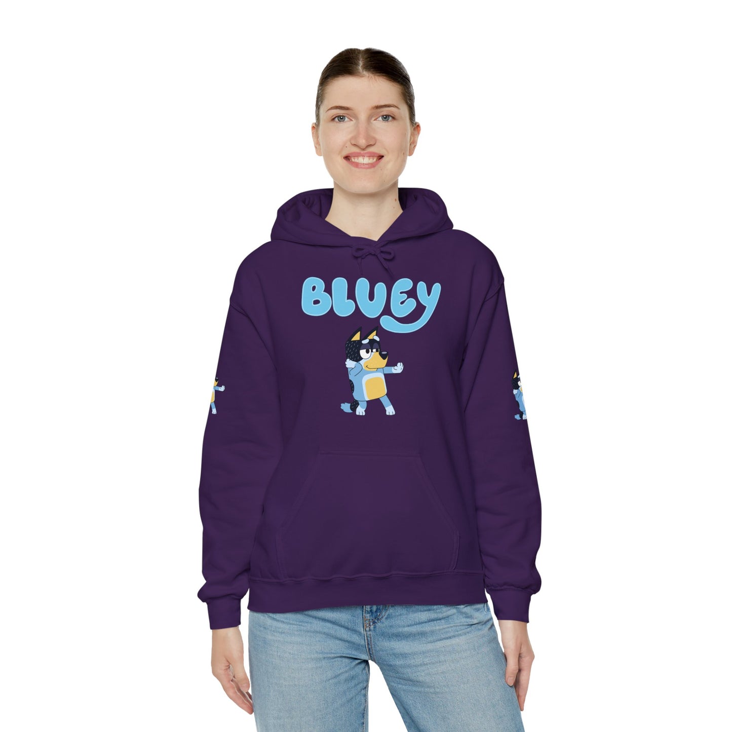 Princess Grace Cute Bluey Hoodie for Kids & Adults Unisex Heavy Blend Sweatshirt with Adorable Character Design