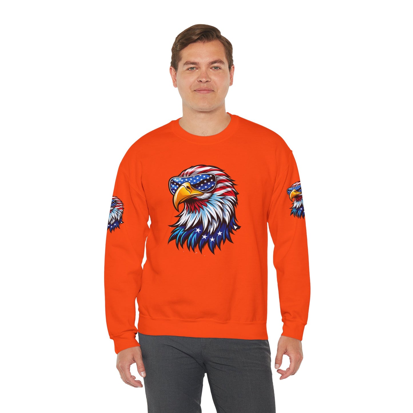 Princess Grace Patriotic Eagle Sweatshirt Unisex Heavy Blend Crewneck for Independence Day