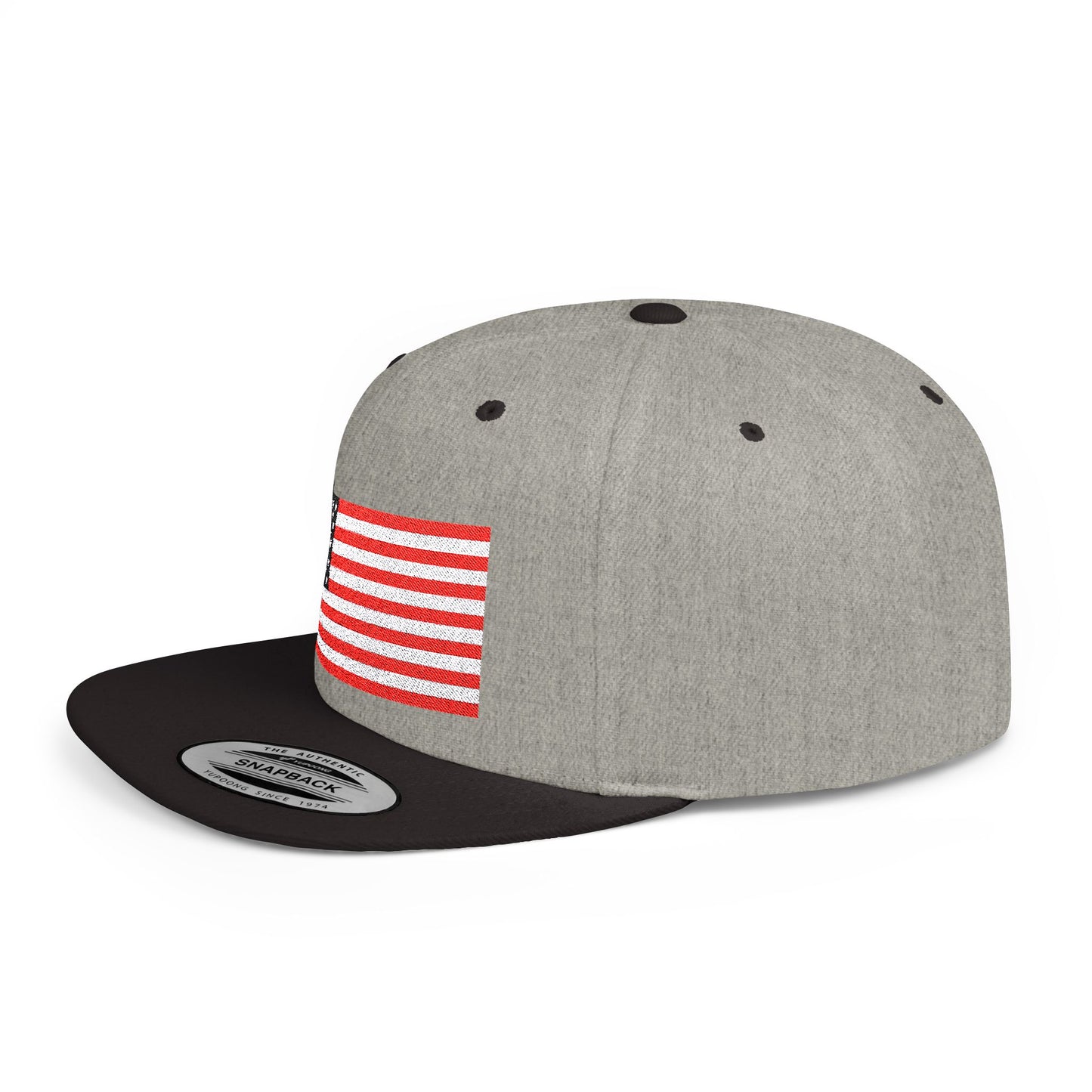 Princess Grace Patriotic Flat Bill Snapback Hat American Flag Design