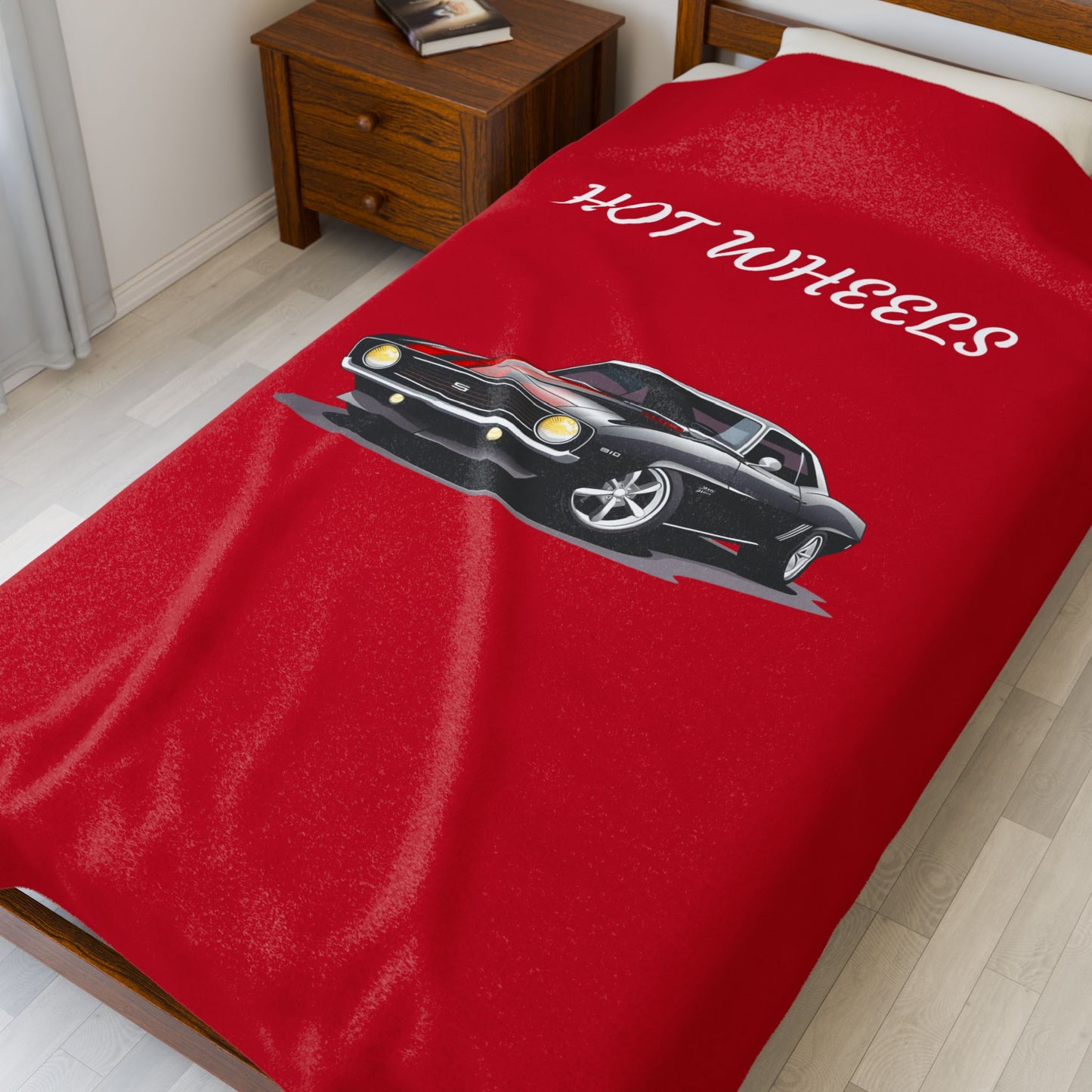 Princess Grace Hot Wheels Velveteen Plush Blanket Cozy Car Themed Throw for Auto Enthusiasts