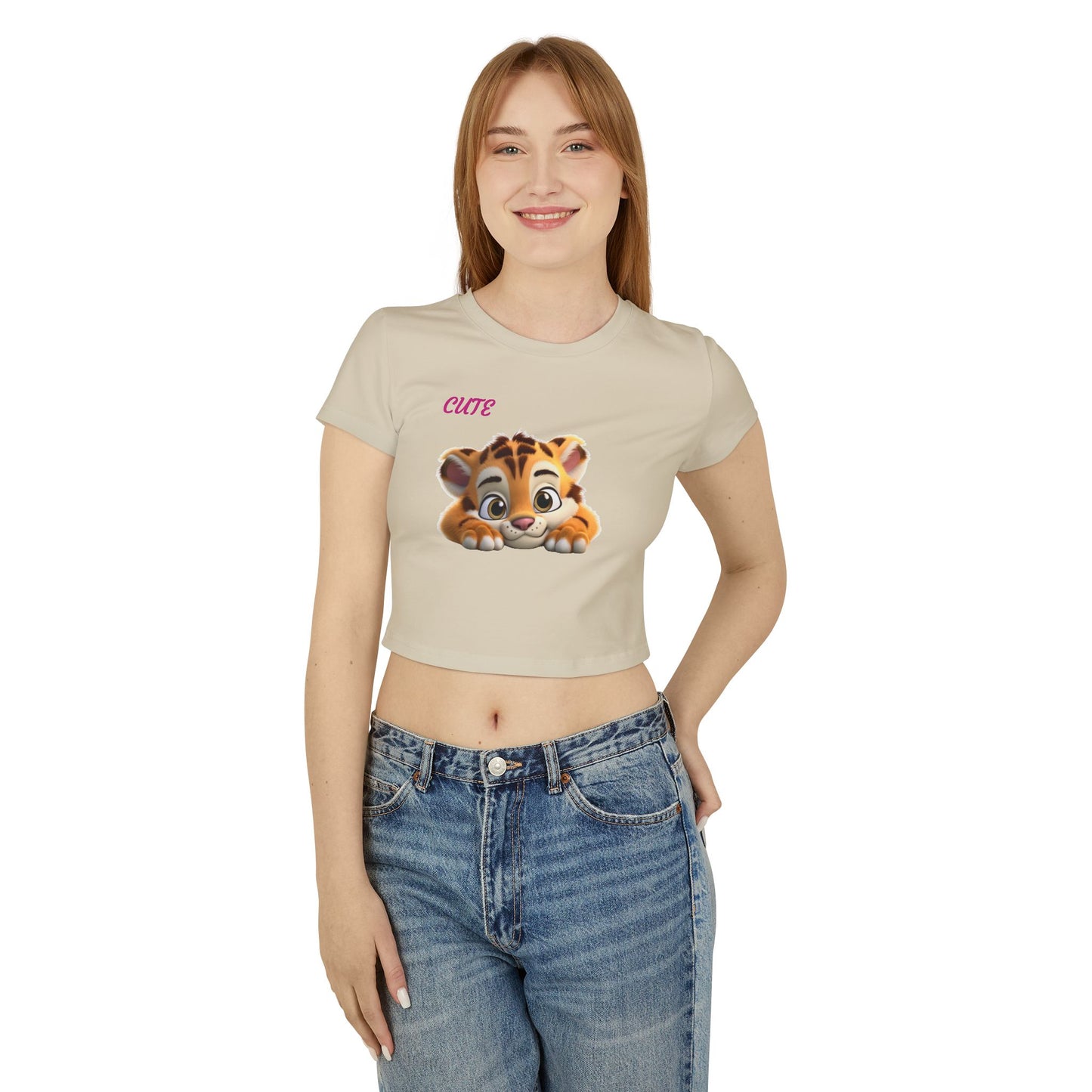 Princess Grace Cute Baby Tiger Women's Baby Tee Playful & Stylish Top for Everyday Wear