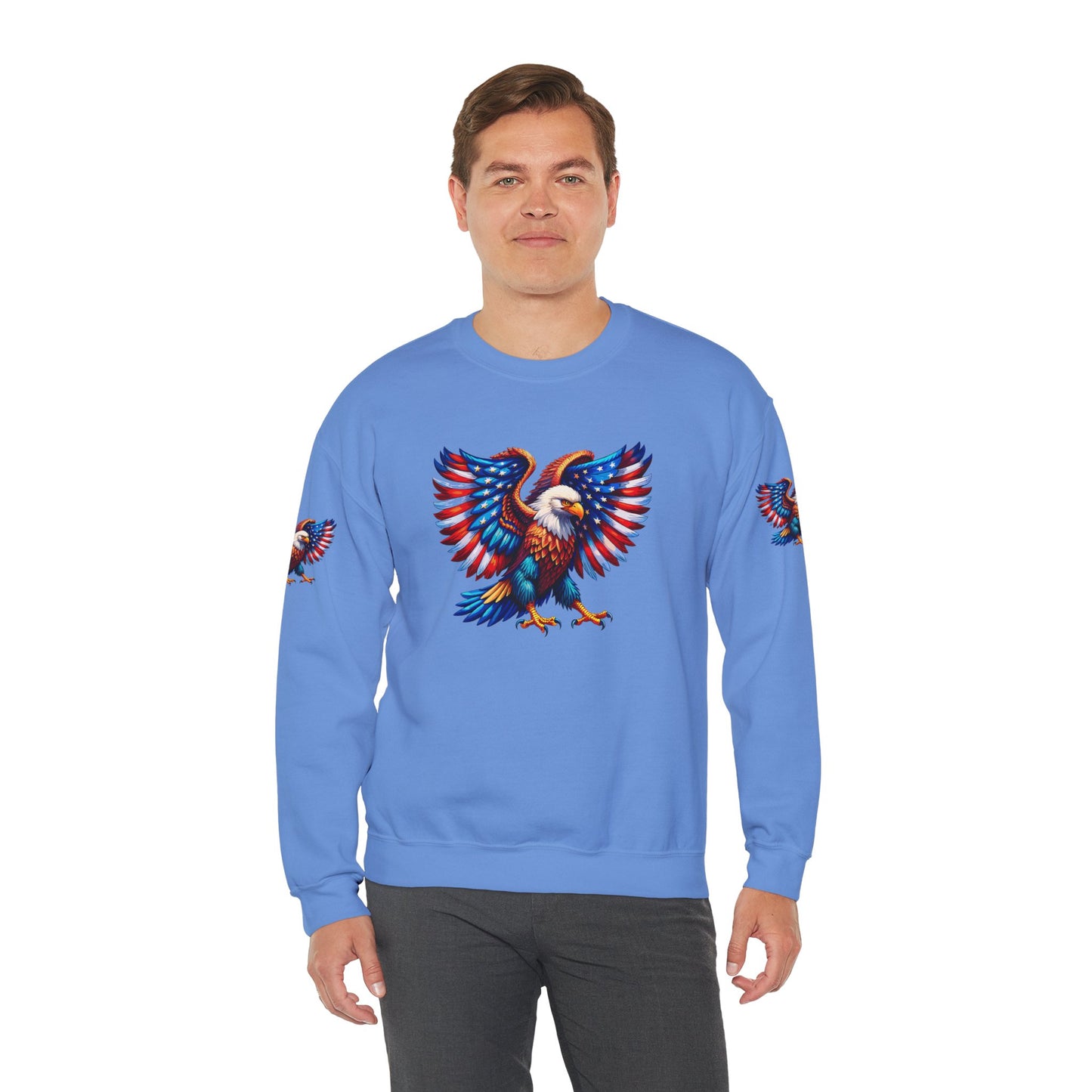 Princess Grace Eagle Wings Unisex Crewneck Sweatshirt Patriotic Graphic Pullover