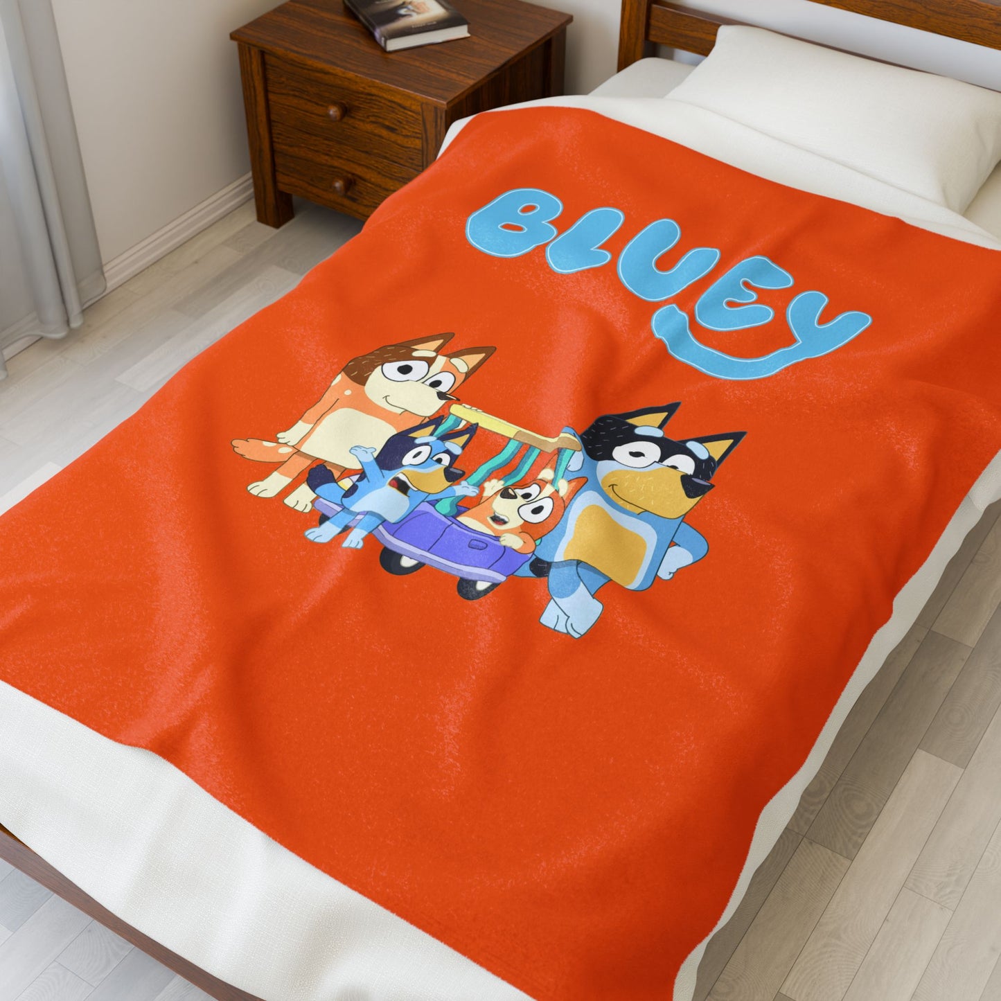 Princess Grace Bluey Velveteen Plush Blanket Cozy Cartoon Comfort for Kids