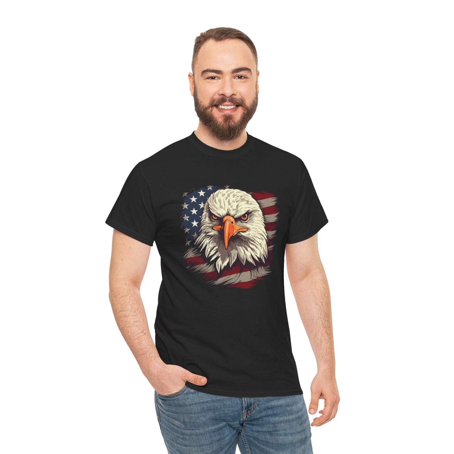 Princess Grace Patriotic Eagle Graphic Tee Unisex Heavy Cotton T-Shirt