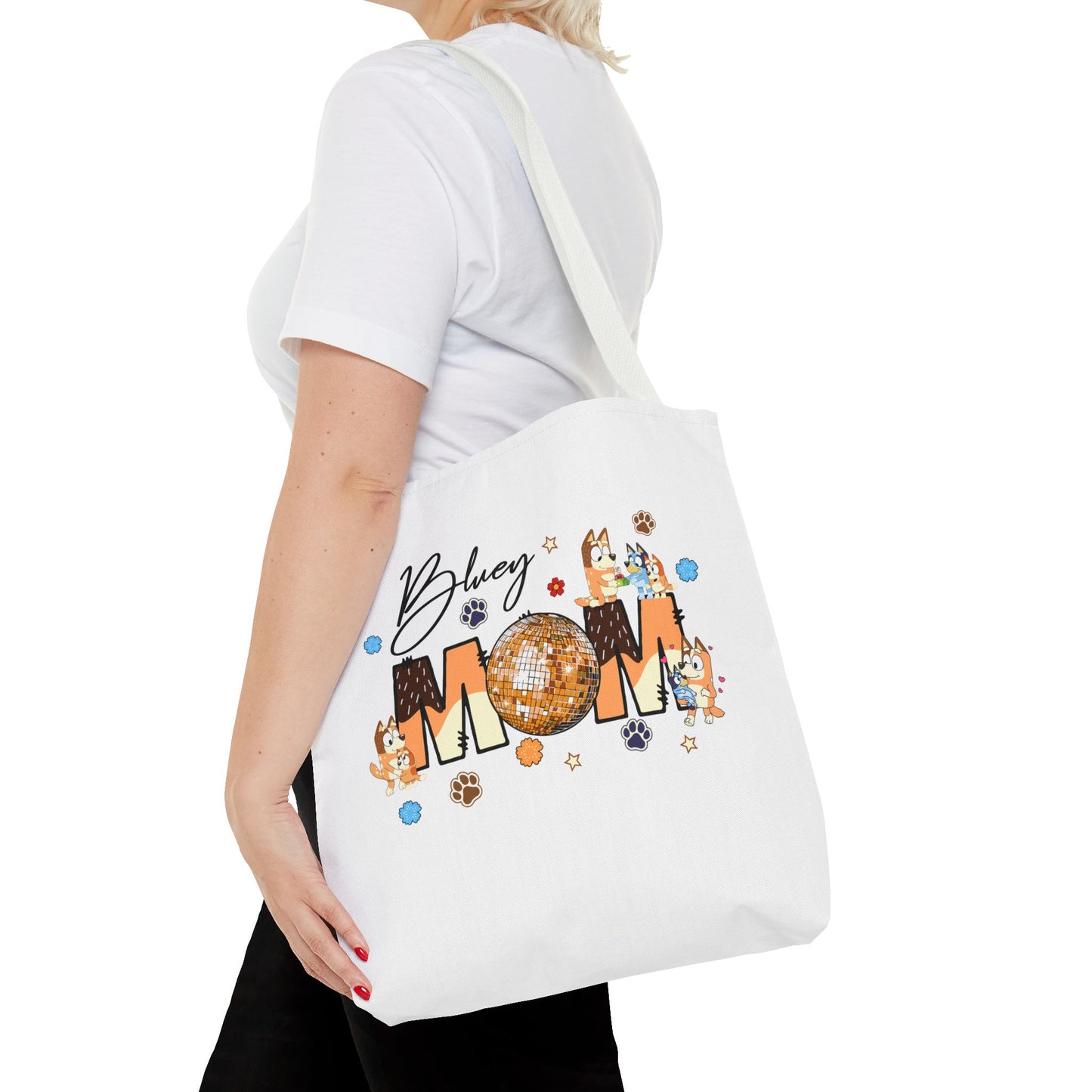Princess Grace Bluey Mom Tote Bag Fun and Whimsical Design for Moms