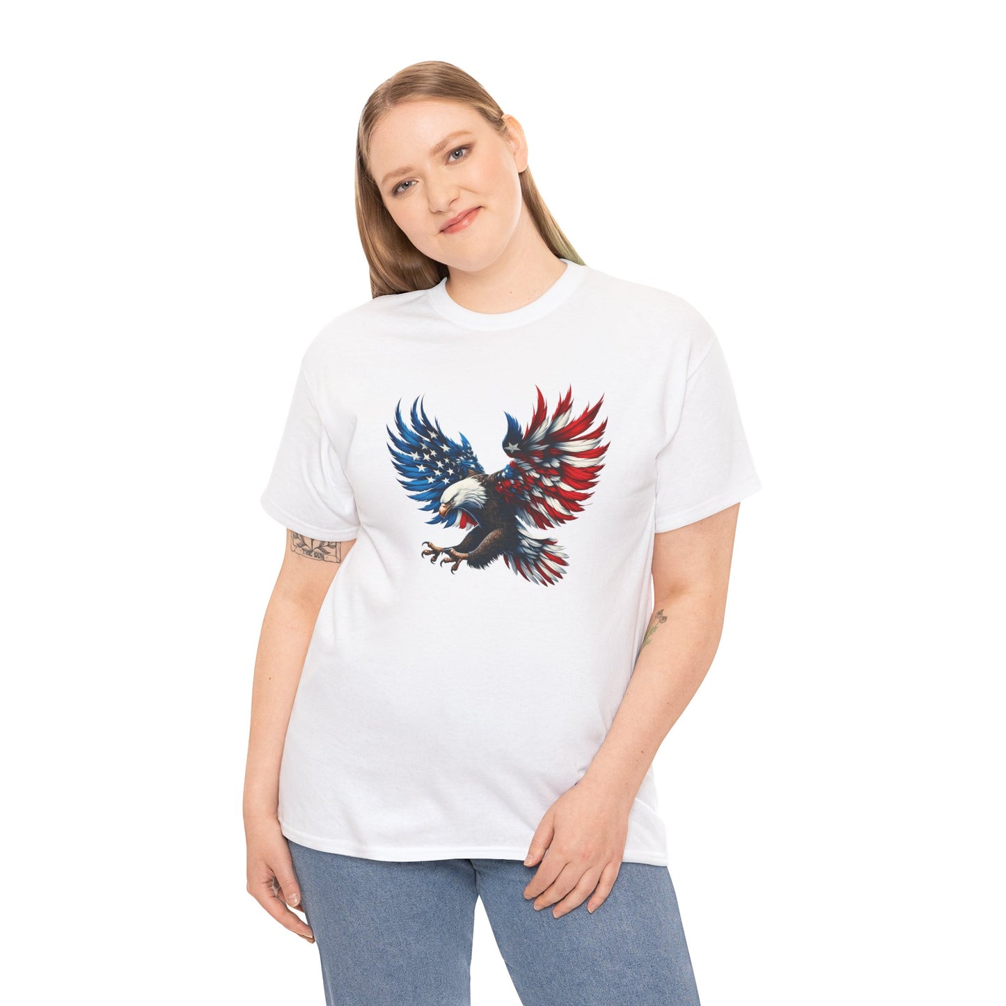 Princess Grace Patriotic Eagle Unisex Heavy Cotton Tee Bold USA Graphic Shirt