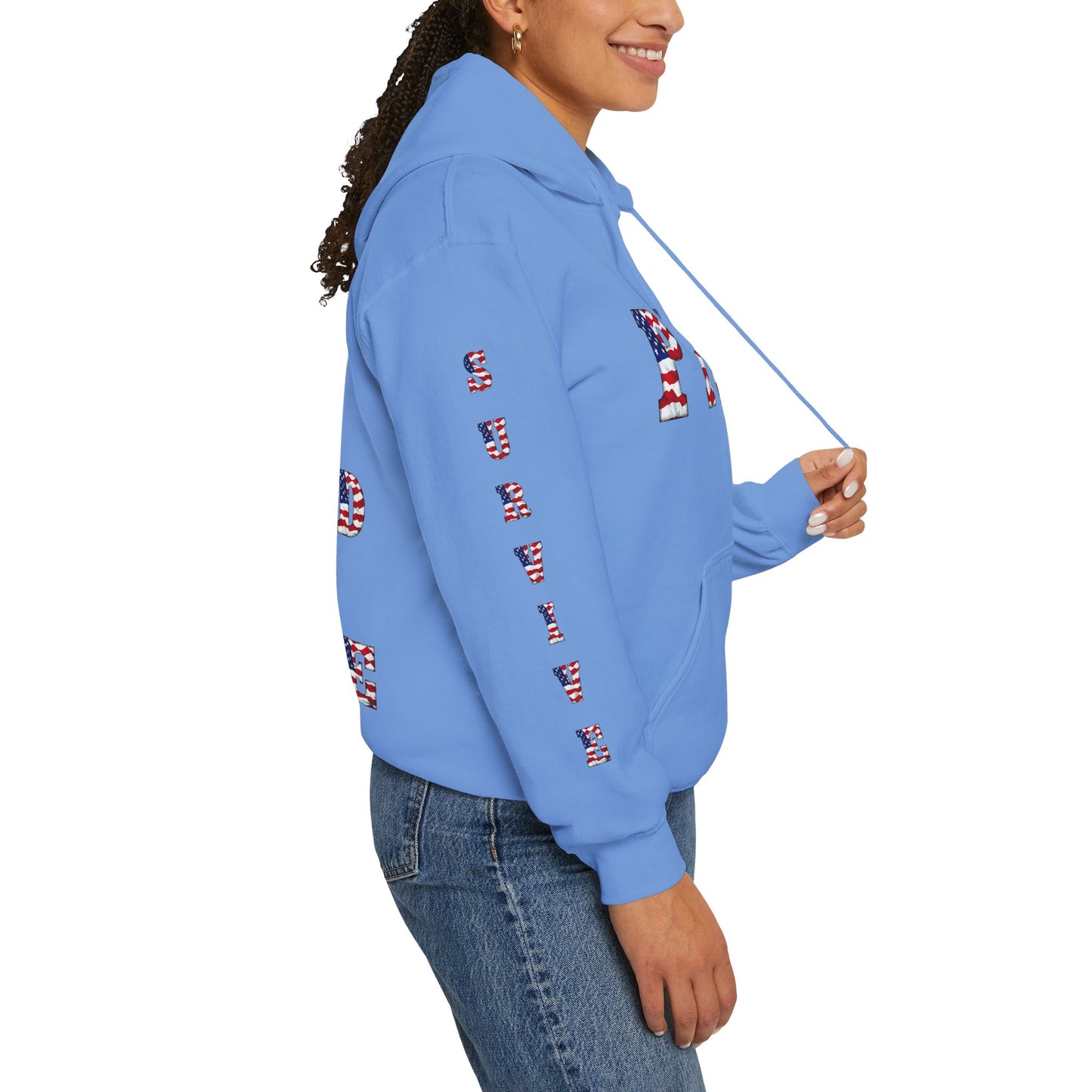 Princess Grace PTSD Awareness Unisex Heavy Blend Hoodie Support Survivors with American Flag Design