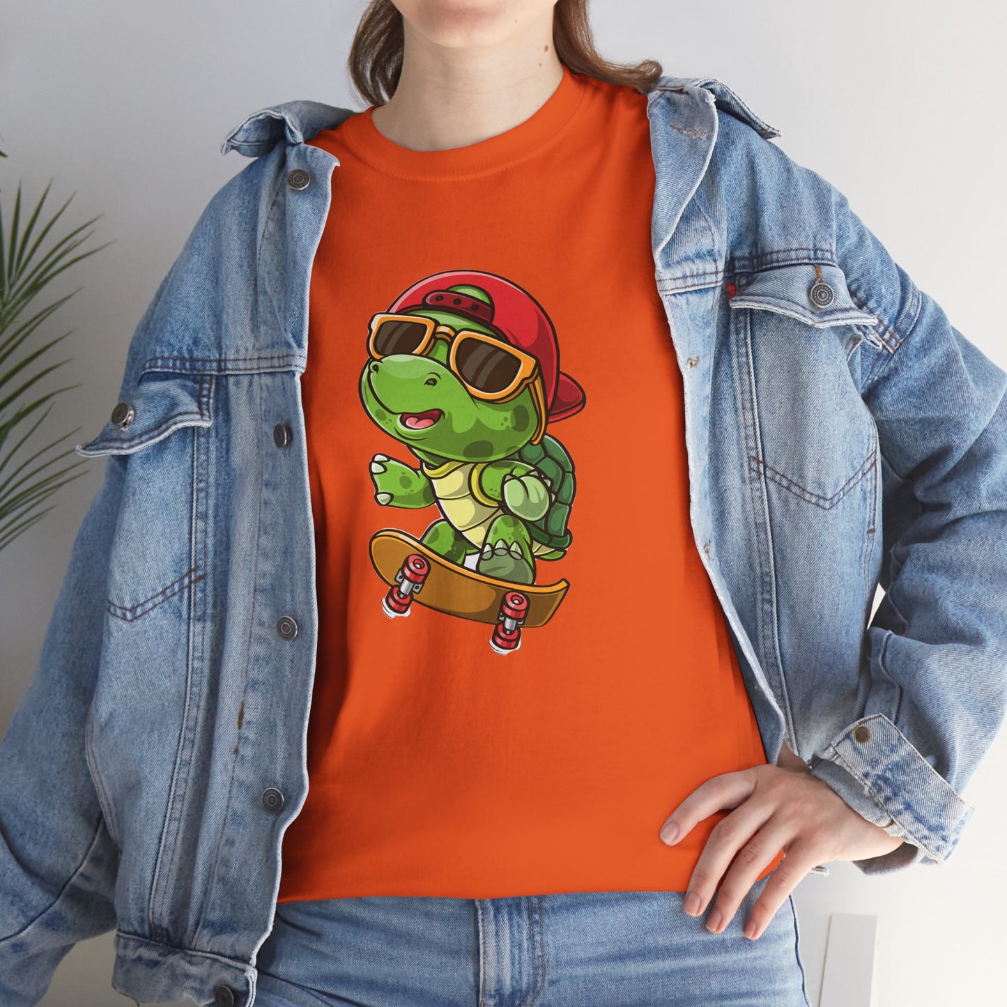Princess Grace Cool Skateboarding Turtle Unisex Heavy Cotton Tee