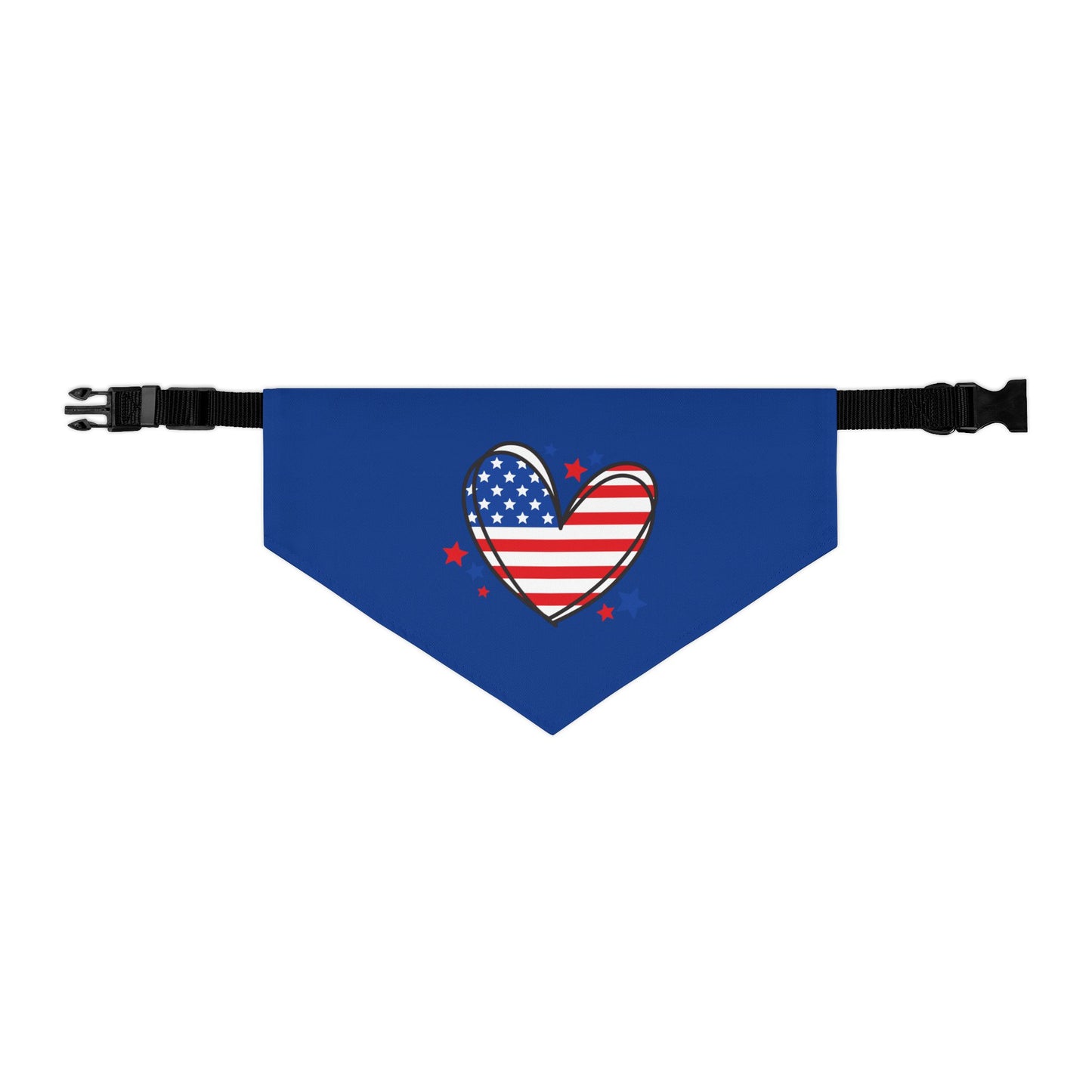 Princess Grace Patriotic Pet Bandana Collar USA Heart Design for Dogs