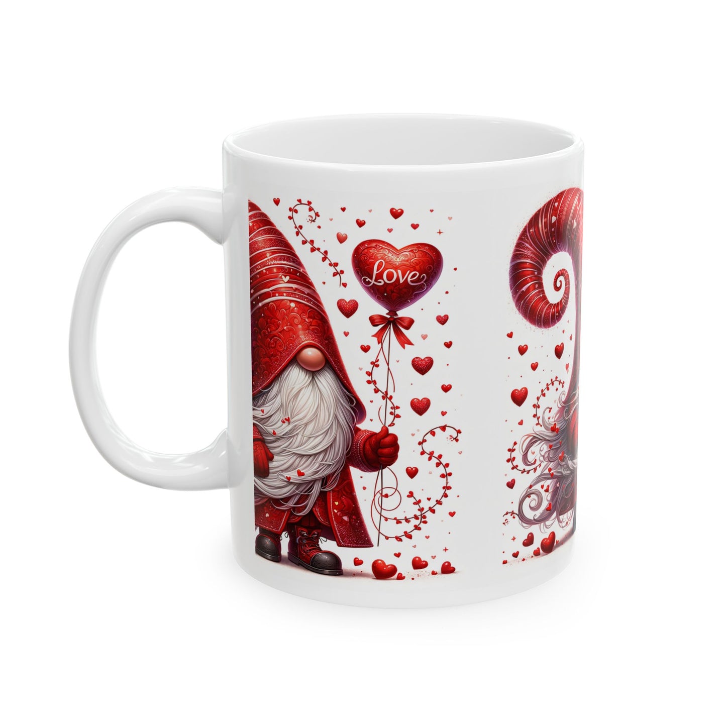 Princess Grace Whimsical Gnome Love Ceramic Mug Perfect for Valentine's Day Gift