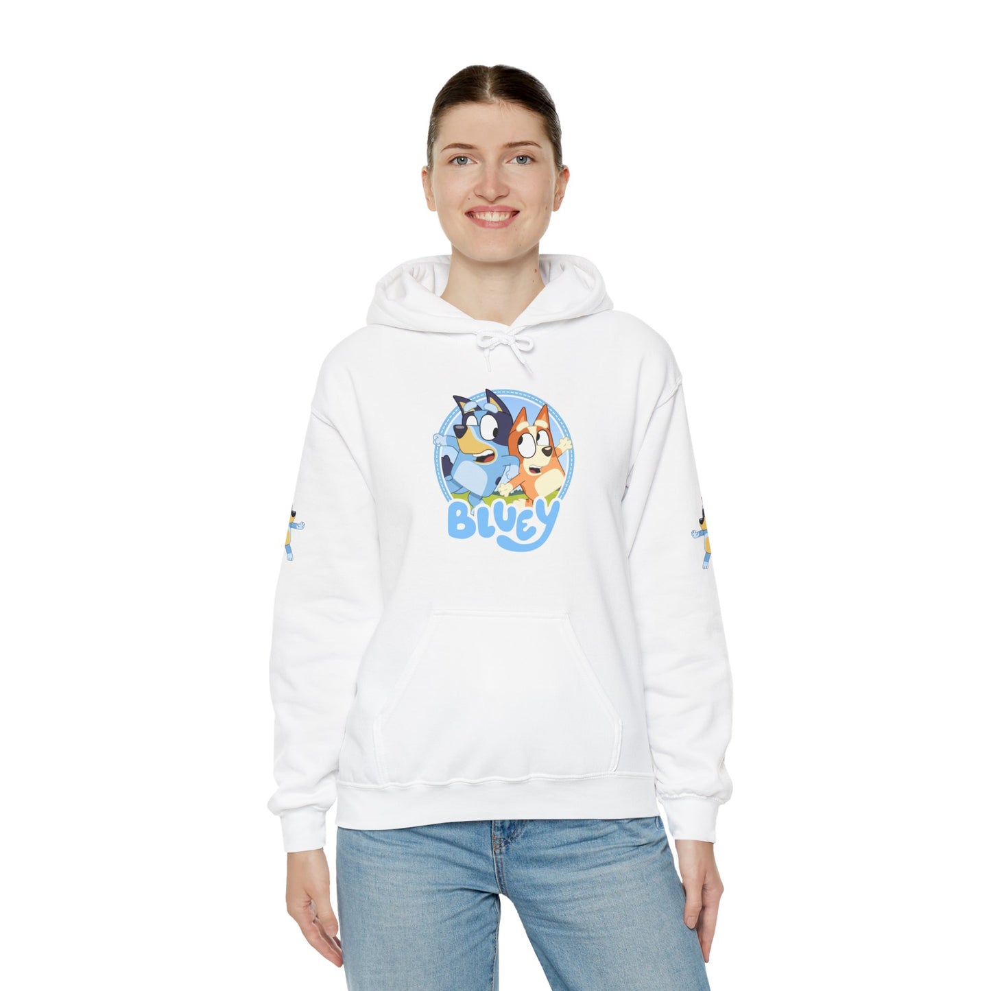 Princess Grace Bluey Unisex Heavy Blend Hoodie Cozy Cartoon Sweatshirt for Kids & Adults