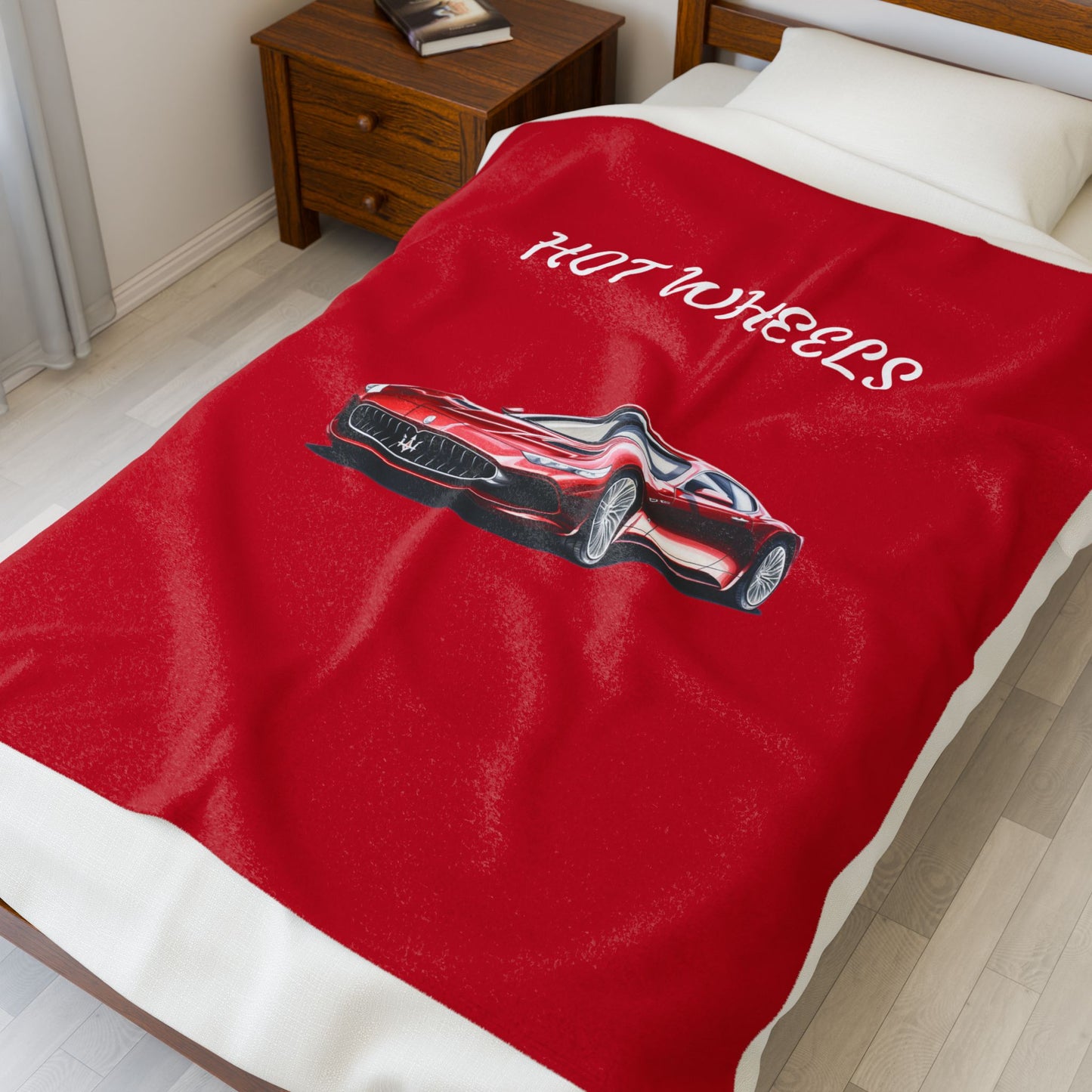 Princess Grace Hot Wheels Velveteen Plush Blanket Cozy Car Themed Throw for Kids and Car Enthusiasts