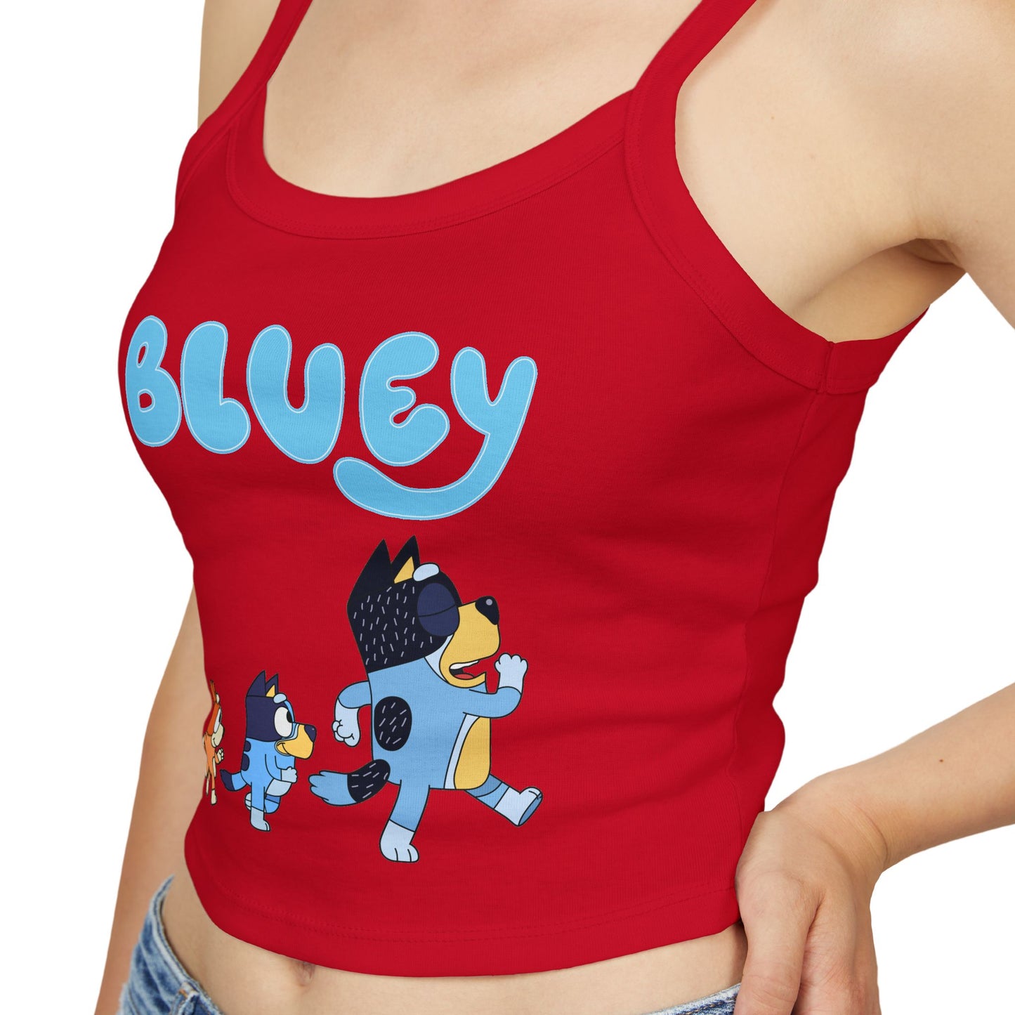 Princess Grace Bluey Themed Women's Spaghetti Strap Tank Top Playful & Fun