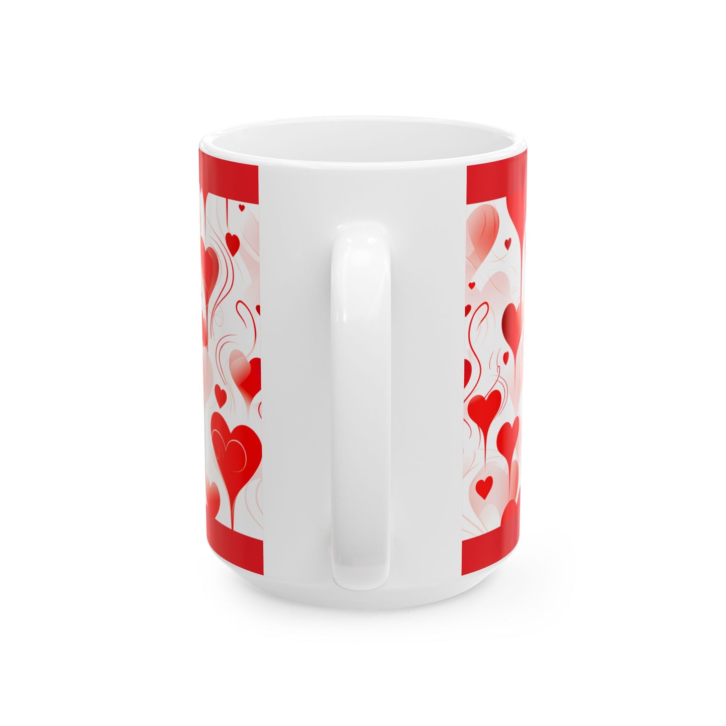 Princess Grace Romantic Heart Print Ceramic Mug Perfect Gift for Valentine's Day and Anniversaries