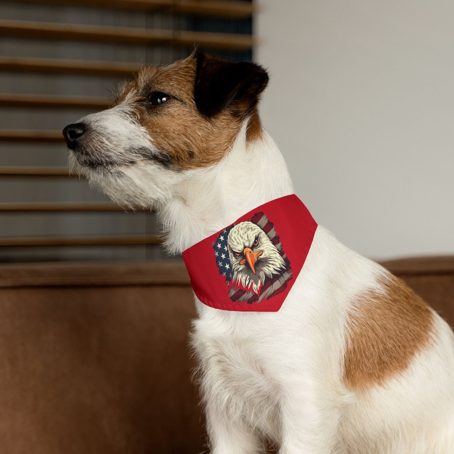 Princess Grace Patriotic Eagle Pet Bandana Collar Red USA Flag Design for Dogs