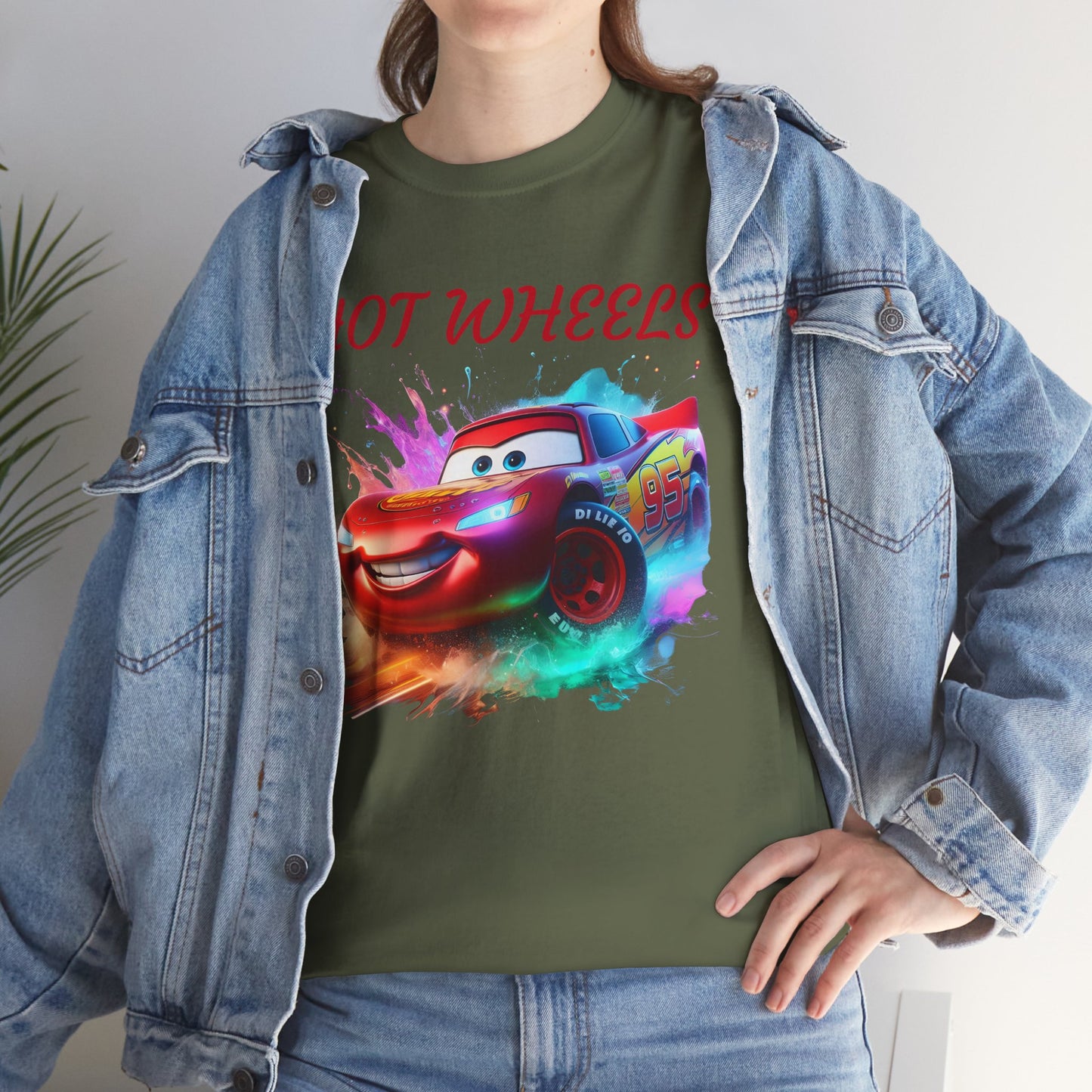 Princess Grace Hot Wheels Unisex Heavy Cotton Tee Fun Car Graphic T-Shirt for Kids and Adults