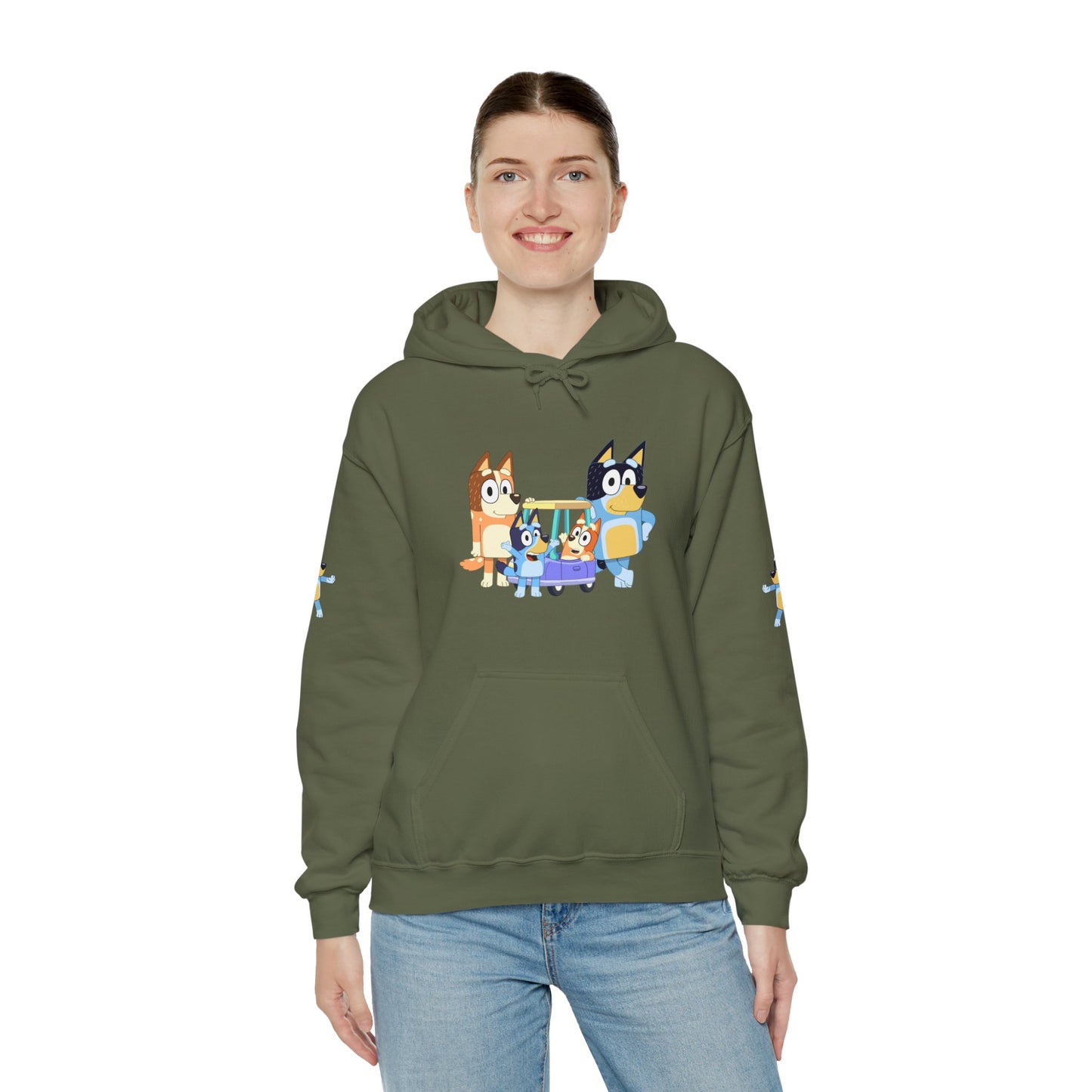 Princess Grace Bluey Fun Family Cartoon Hoodie - Unisex Heavy Blend with Playful Characters