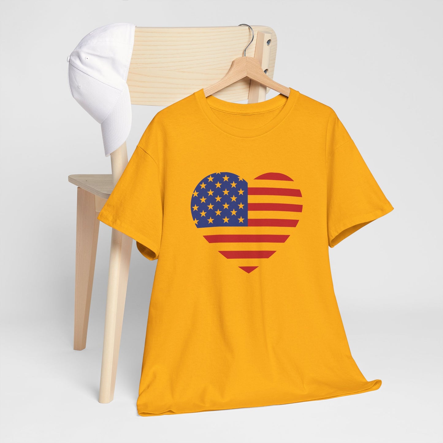 Princess Grace Patriotic Heart Unisex Heavy Cotton Tee Celebrate Freedom in Style